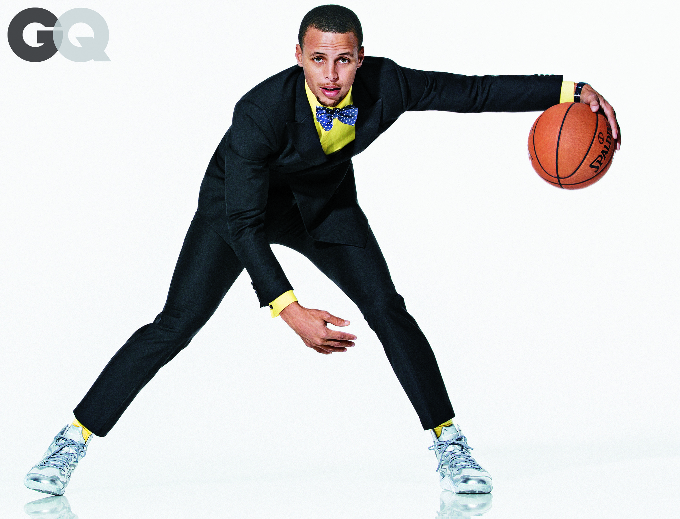 2355x1800 NBA Fashion: Stephen Curry and Co. Go Hipster Black Tie in GQ Magazine (