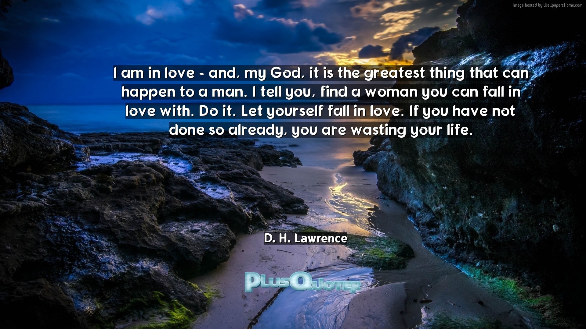 1920x1080 Download Wallpaper with inspirational Quotes- "I am in love - and, my God