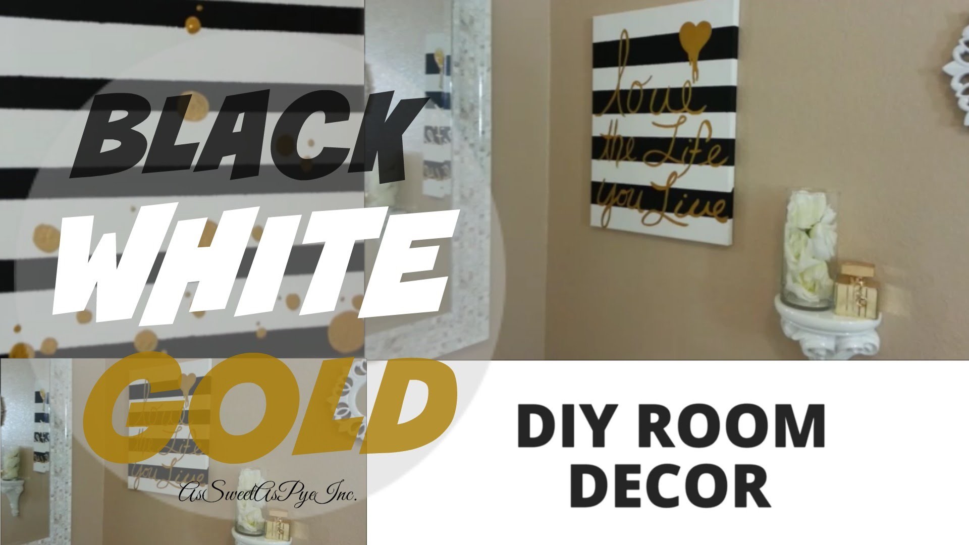 1920x1080 Black White And Gold Bedroom Ideas Diy Room Decor Black White Gold Youtube  Minimalist Design Pictures