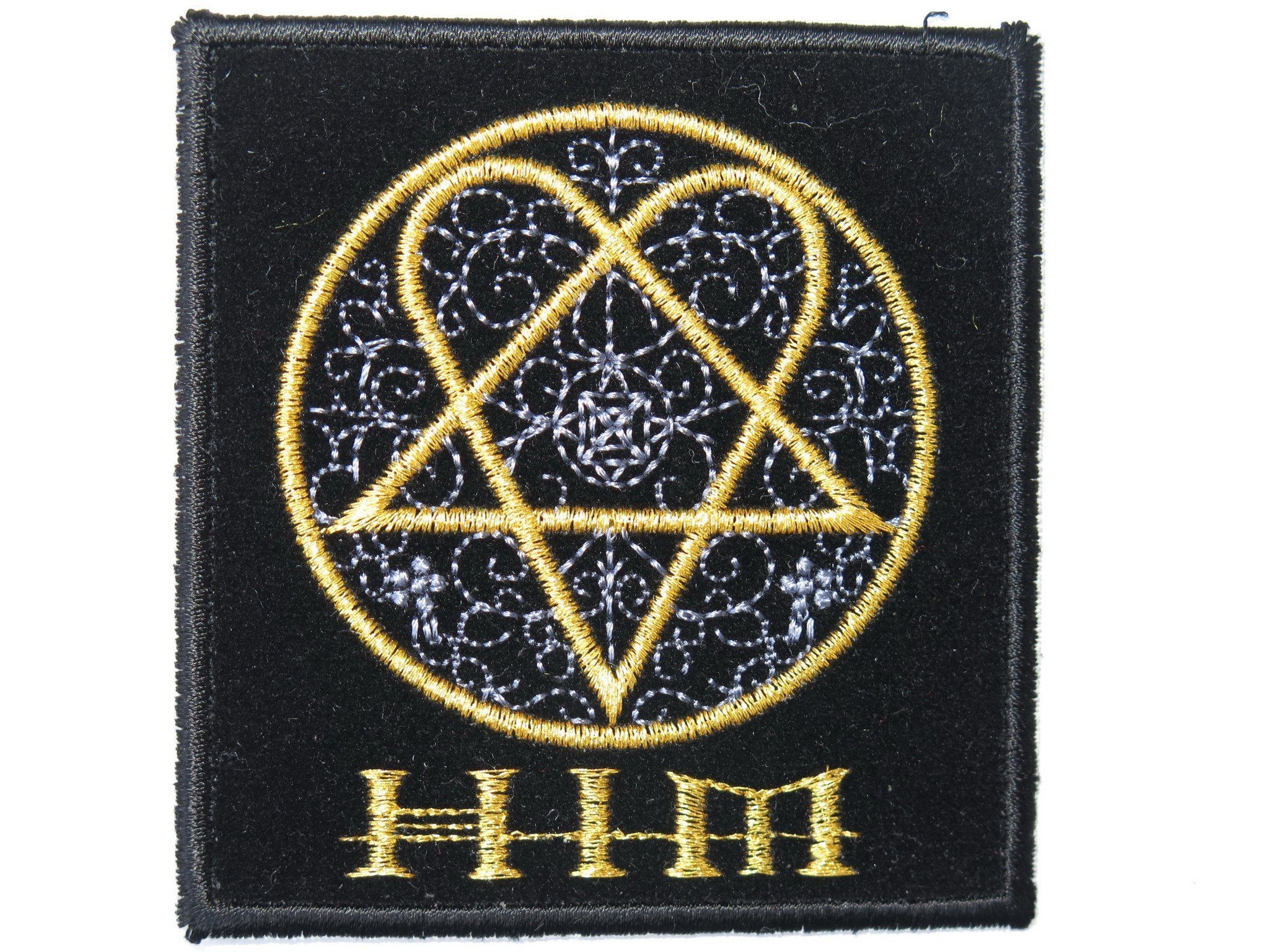 2048x1536 HIM Gold Heartagram Sew On Embroidered Patch 3.2"/8.4cm - A Patch E