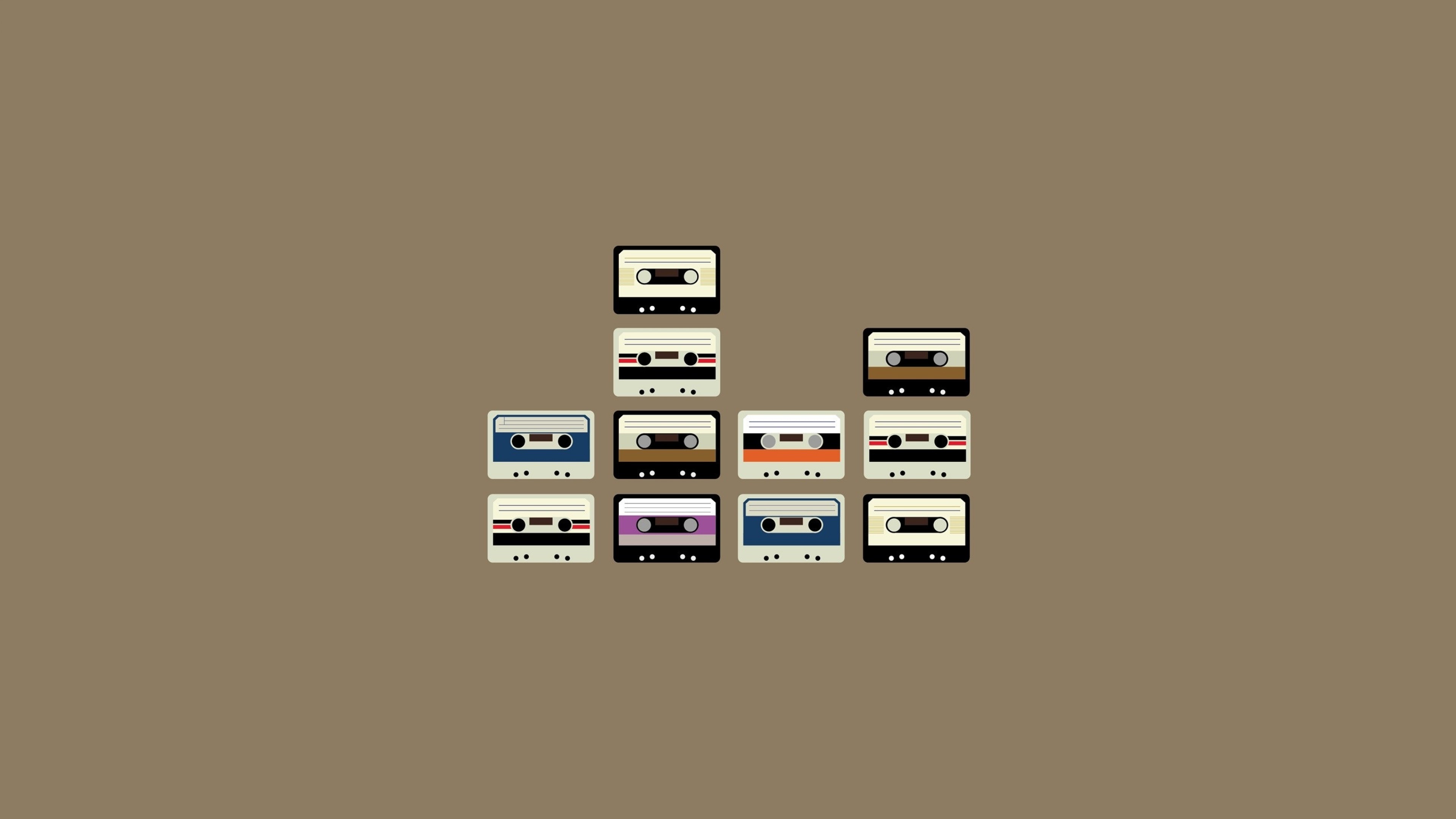 3840x2160  Wallpaper cassette, set, retro