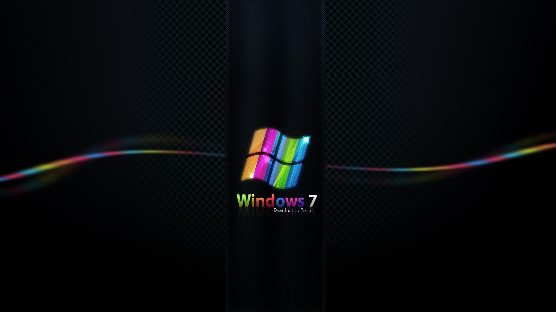 1920x1080 Preview wallpaper windows 7, rainbow, black, line 