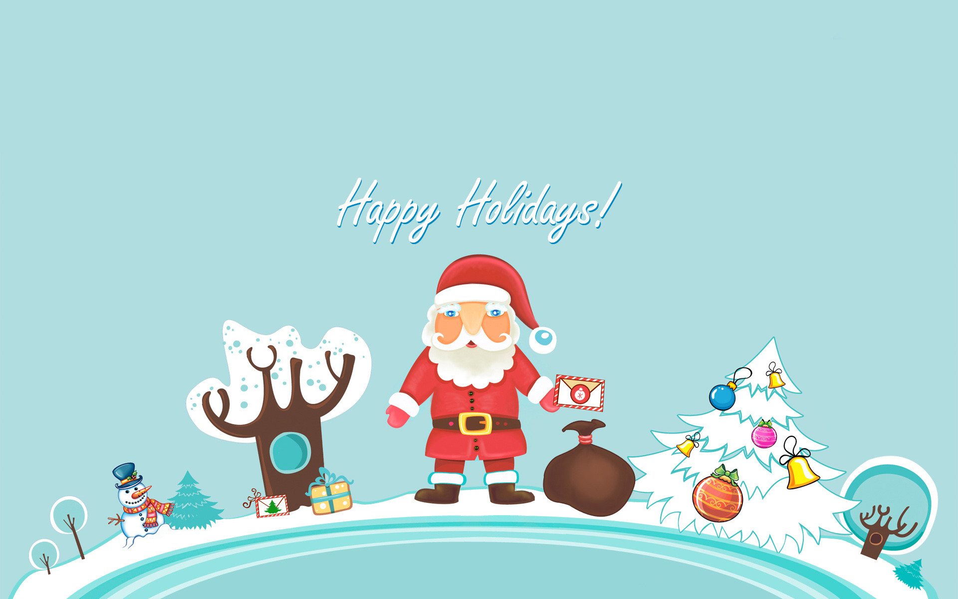 1920x1200 Santa Claus Happy Holidays