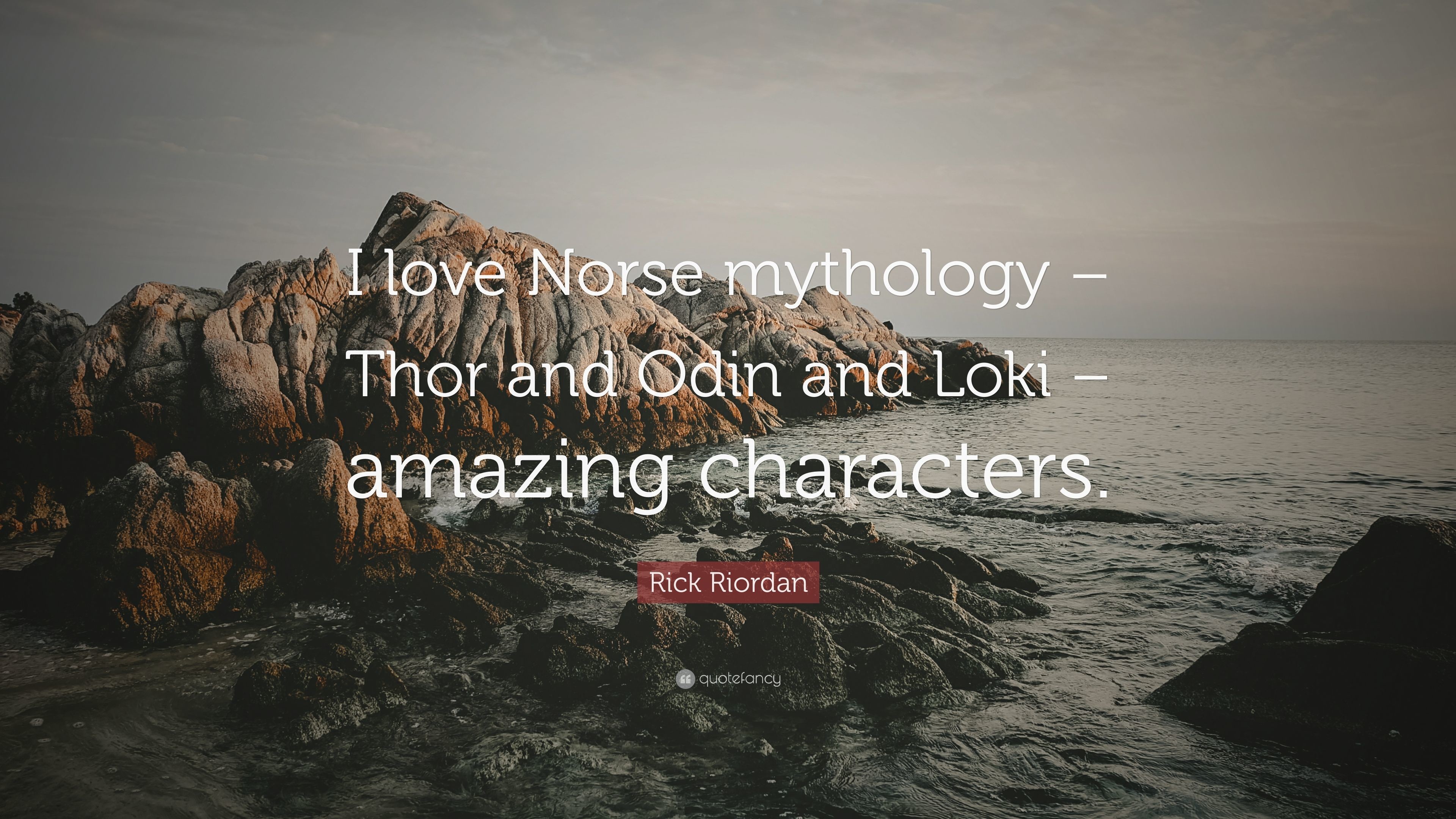 3840x2160 Rick Riordan Quote: “I love Norse mythology – Thor and Odin and Loki –