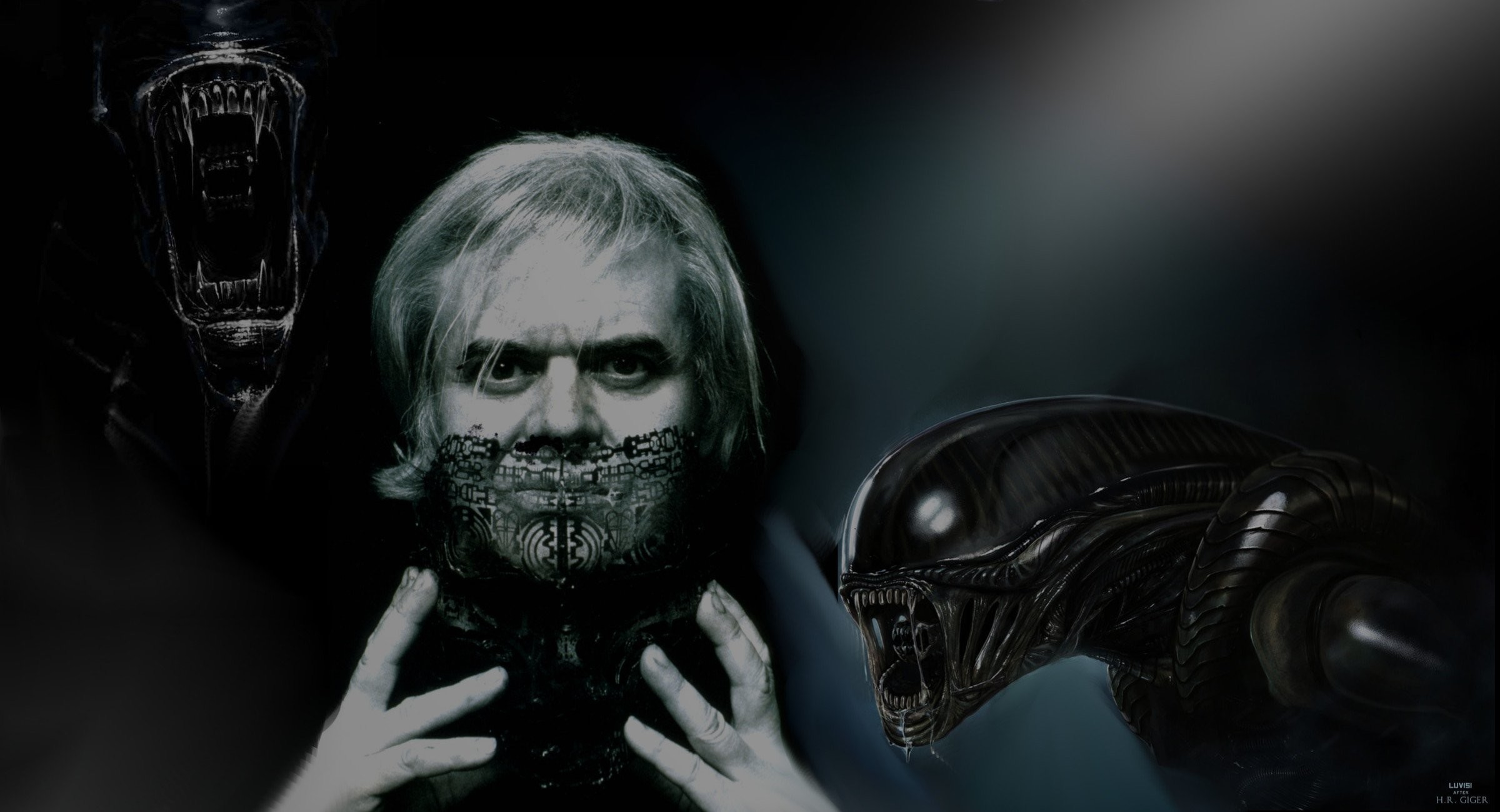 2400x1300 H.R. Giger (collage by ienamaculata user) wallpaper | 0x0 | 625389 |  WallpaperUP
