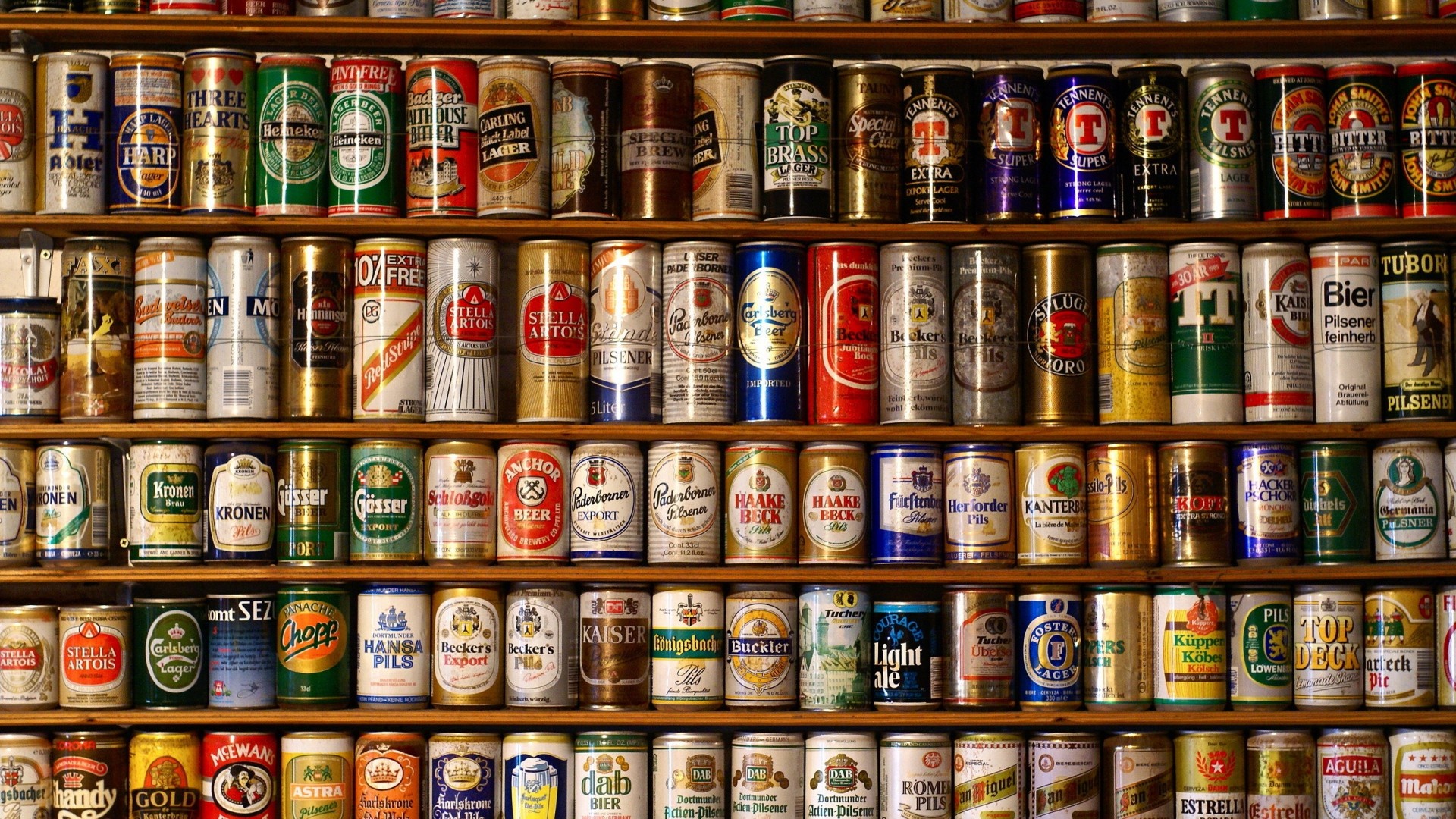 1920x1080 Cool-display-of-collected-beer-cans-One-of-