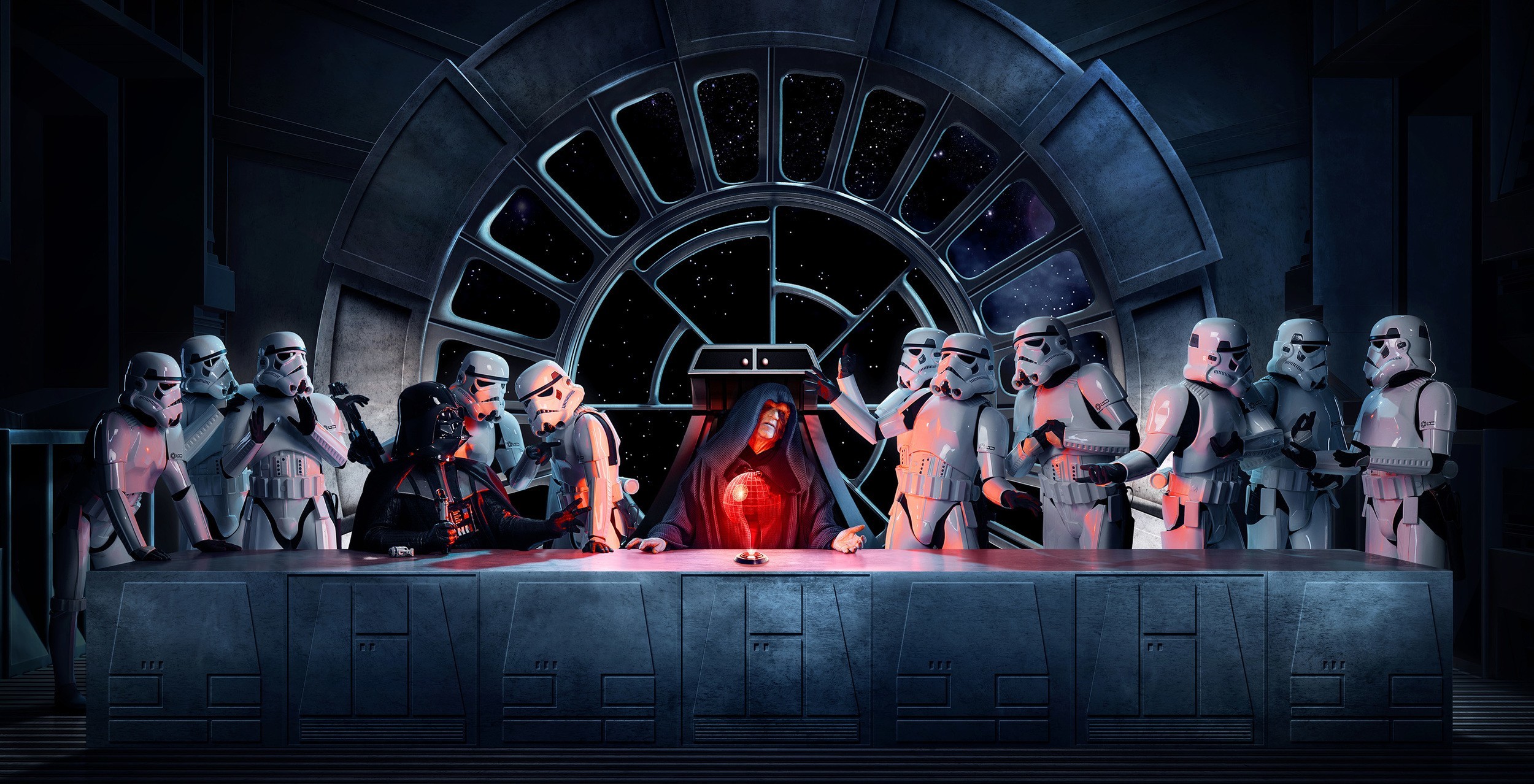 2500x1278 General  Star Wars Darth Vader Emperor Palpatine stormtrooper The Last  Supper