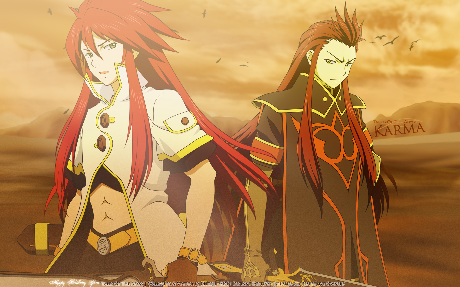 1920x1200 Tags: Anime, Tales of the Abyss, Asch the Bloody, Luke fon Fabre