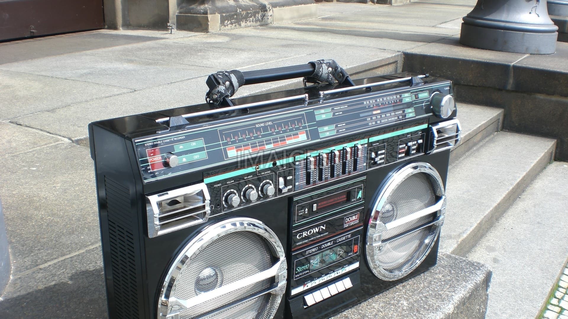 1920x1080 Photo of black Crown boombox near graffiti painted wall | free images |  Imaiges