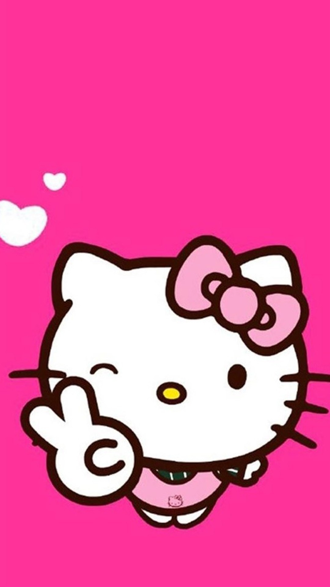 1080x1920 Cute wallpaper for Whatsapp featuring Hello Kitty in pink.