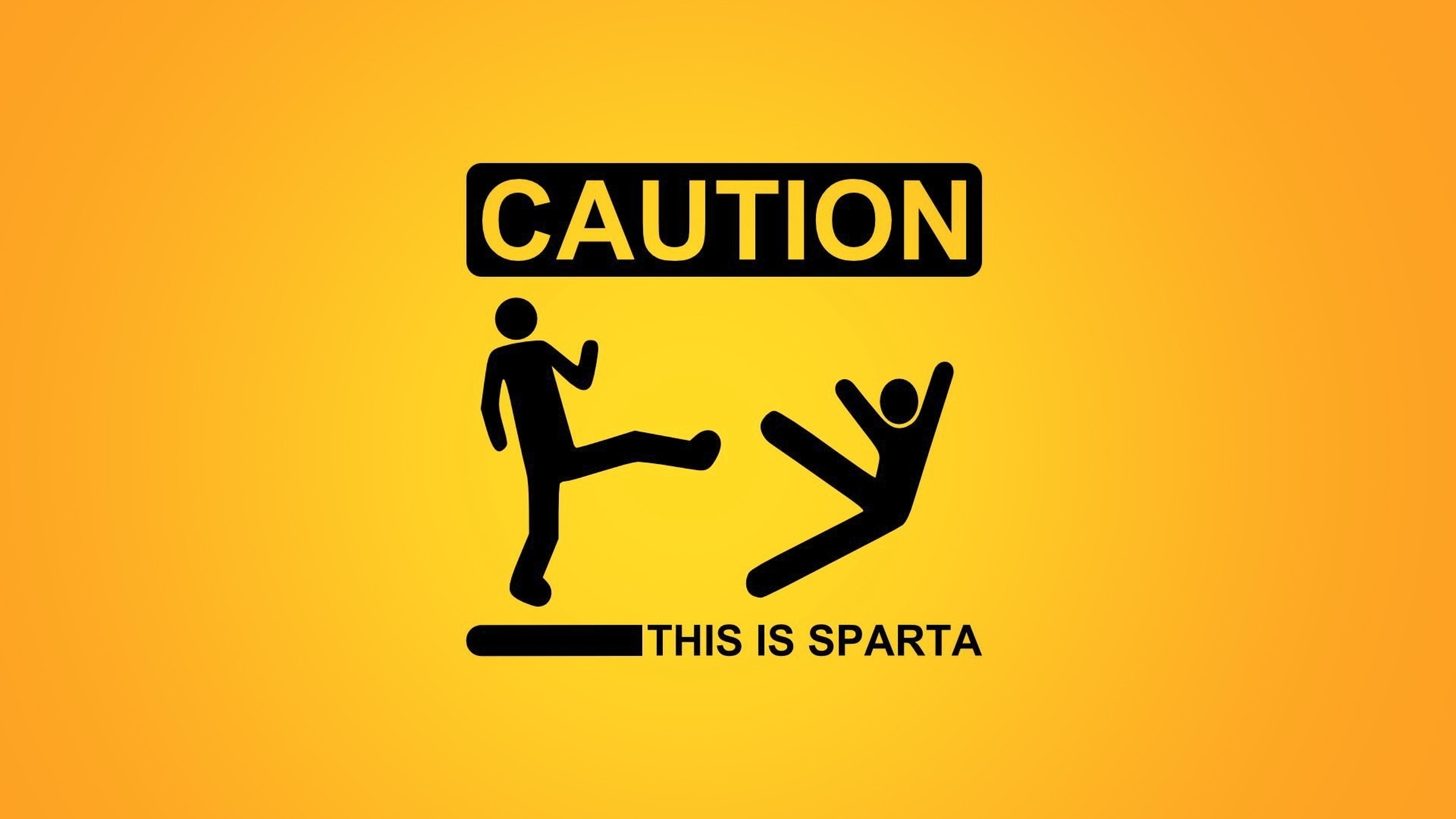 3840x2160 Download Caution Sparta Silly for 4K UHD 16:9 Wallpaper : Funny Wallpaper  for Phone & Desktop Backgrounds Collections