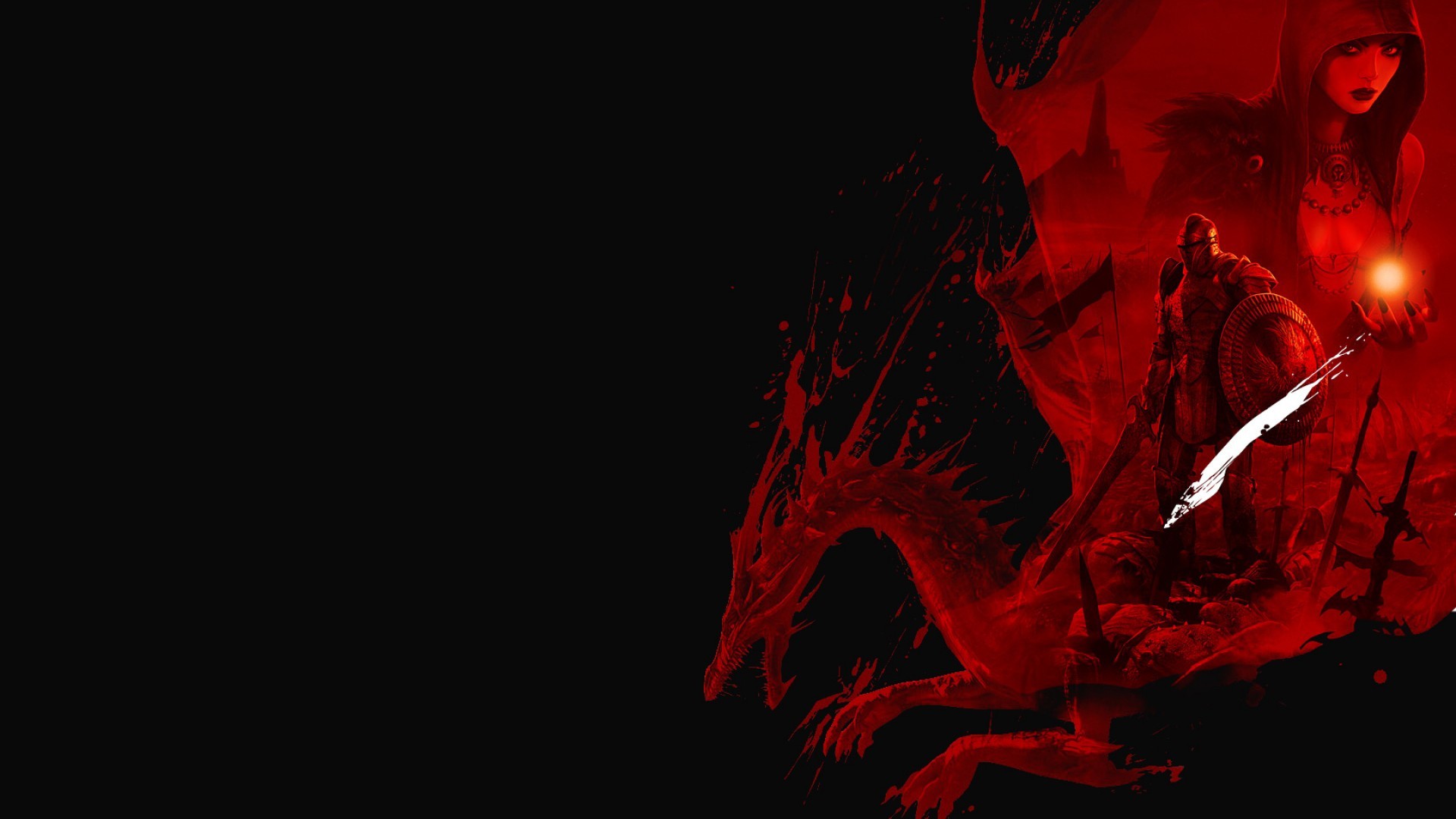 1920x1080 Red Dragon dragon black red  MasaÃ¼stÃ¼ hd geniÅ ekran .
