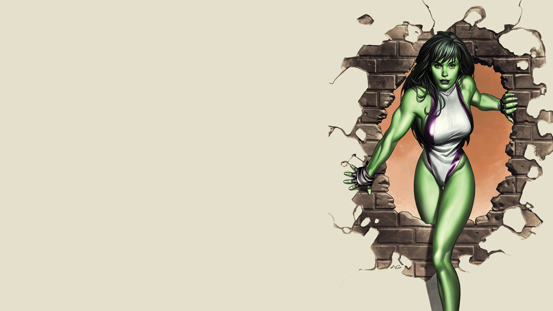 1920x1080 Adi Granov Brick Wall Fourth Illustrations Marvel Comics She-Hulk ...