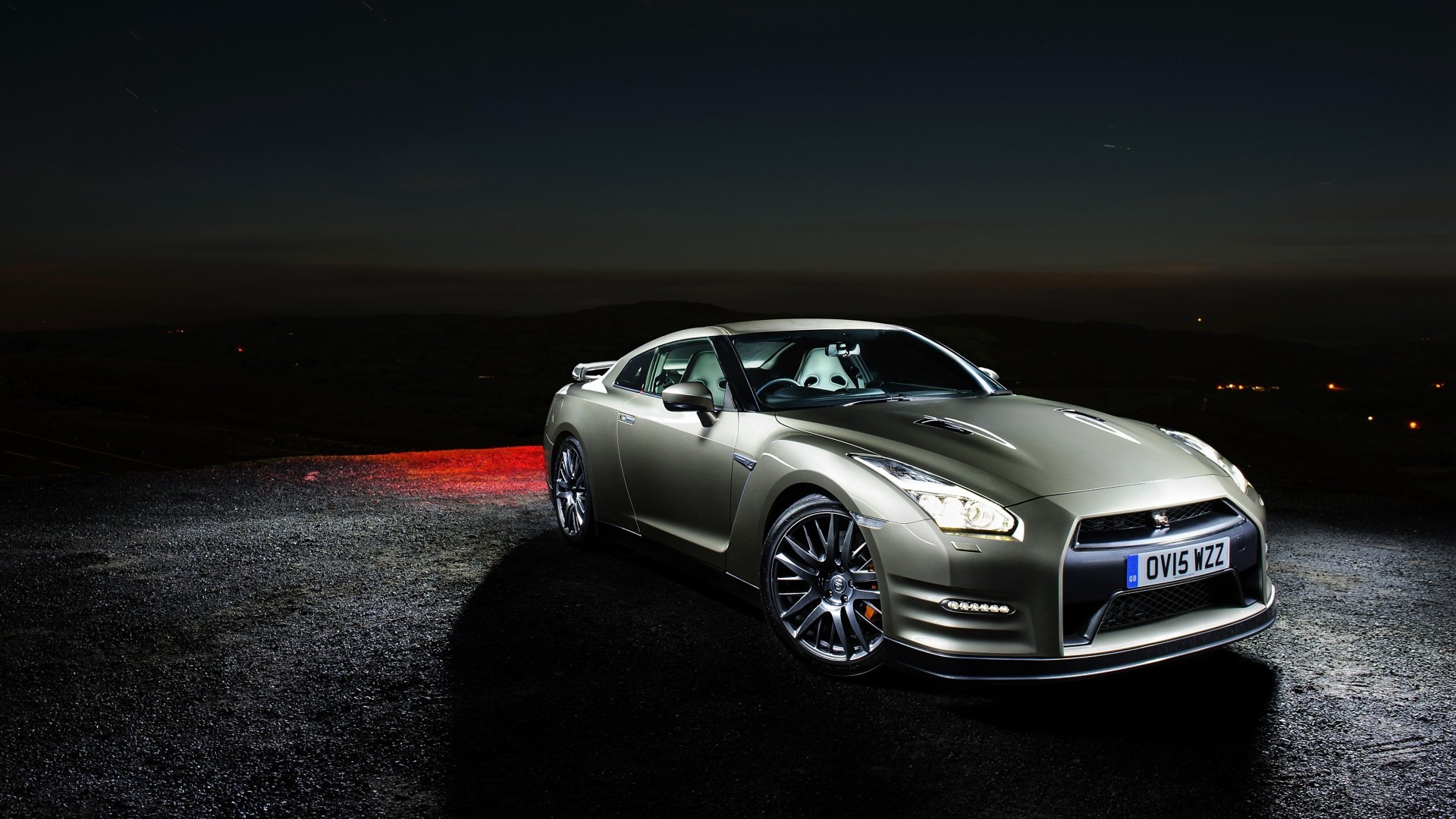 1920x1080 Preview wallpaper nissan, gt-r, side view, night 