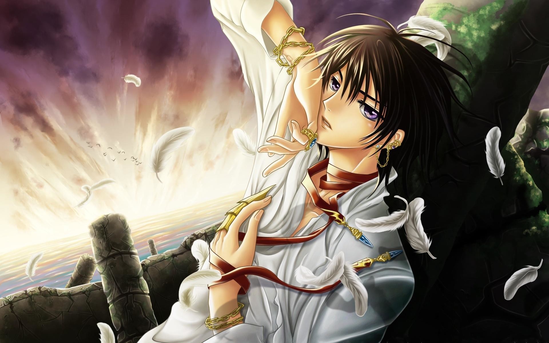 1920x1200 ... cool; anime boy waiting background one hd wallpaper pictures ...