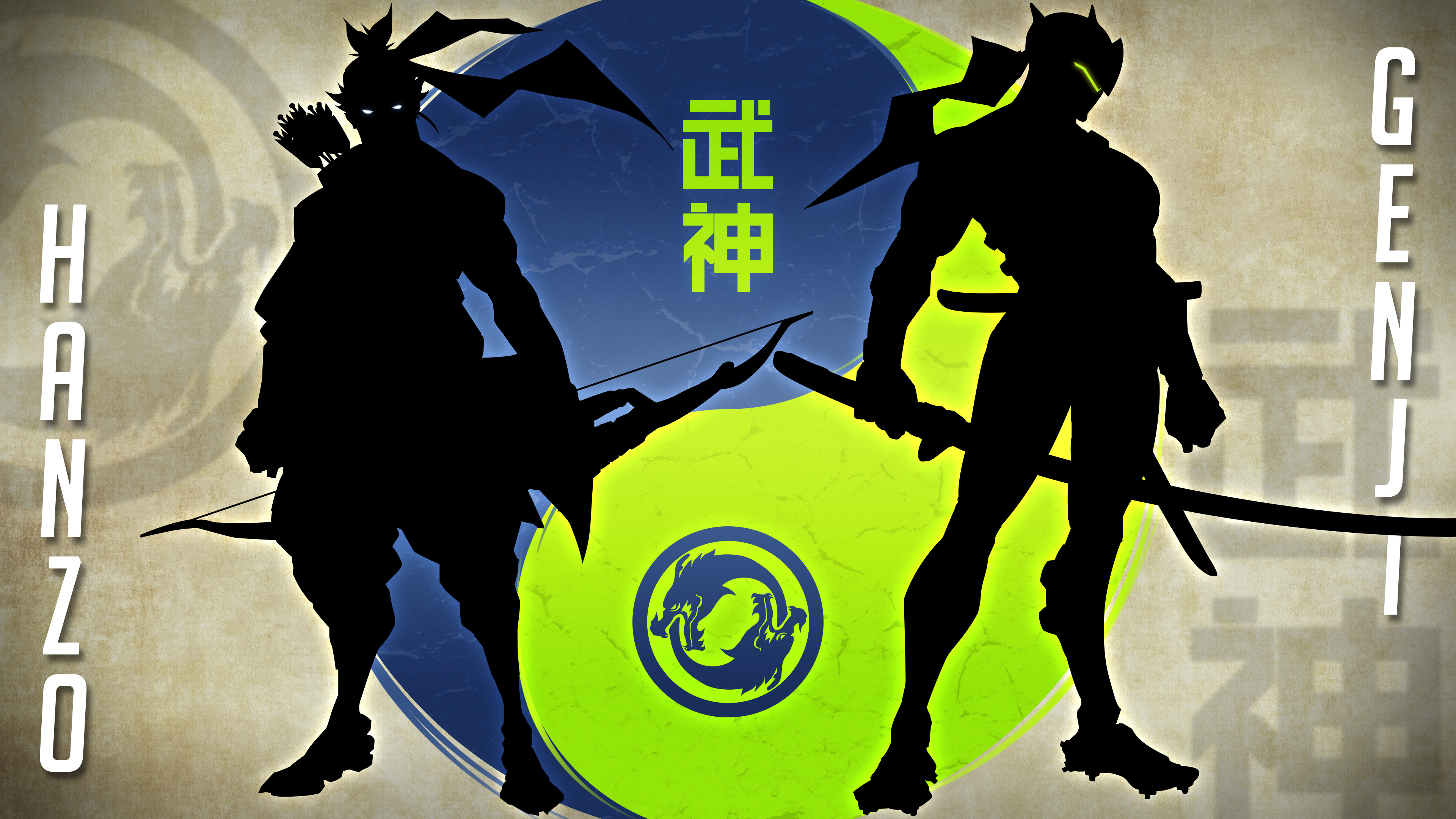 3840x2160 Video Game Overwatch Genji (Overwatch) Hanzo (Overwatch) Yin & Yang Shimada  Wallpaper