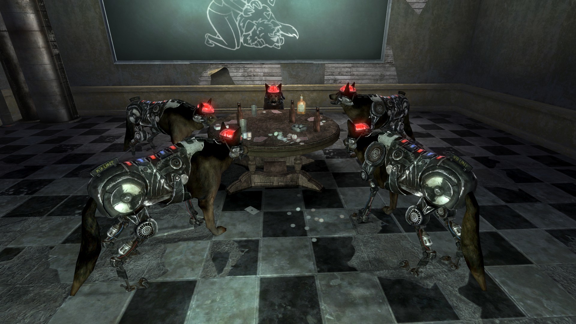 1920x1080 Cyber Dogs playing poker ...
