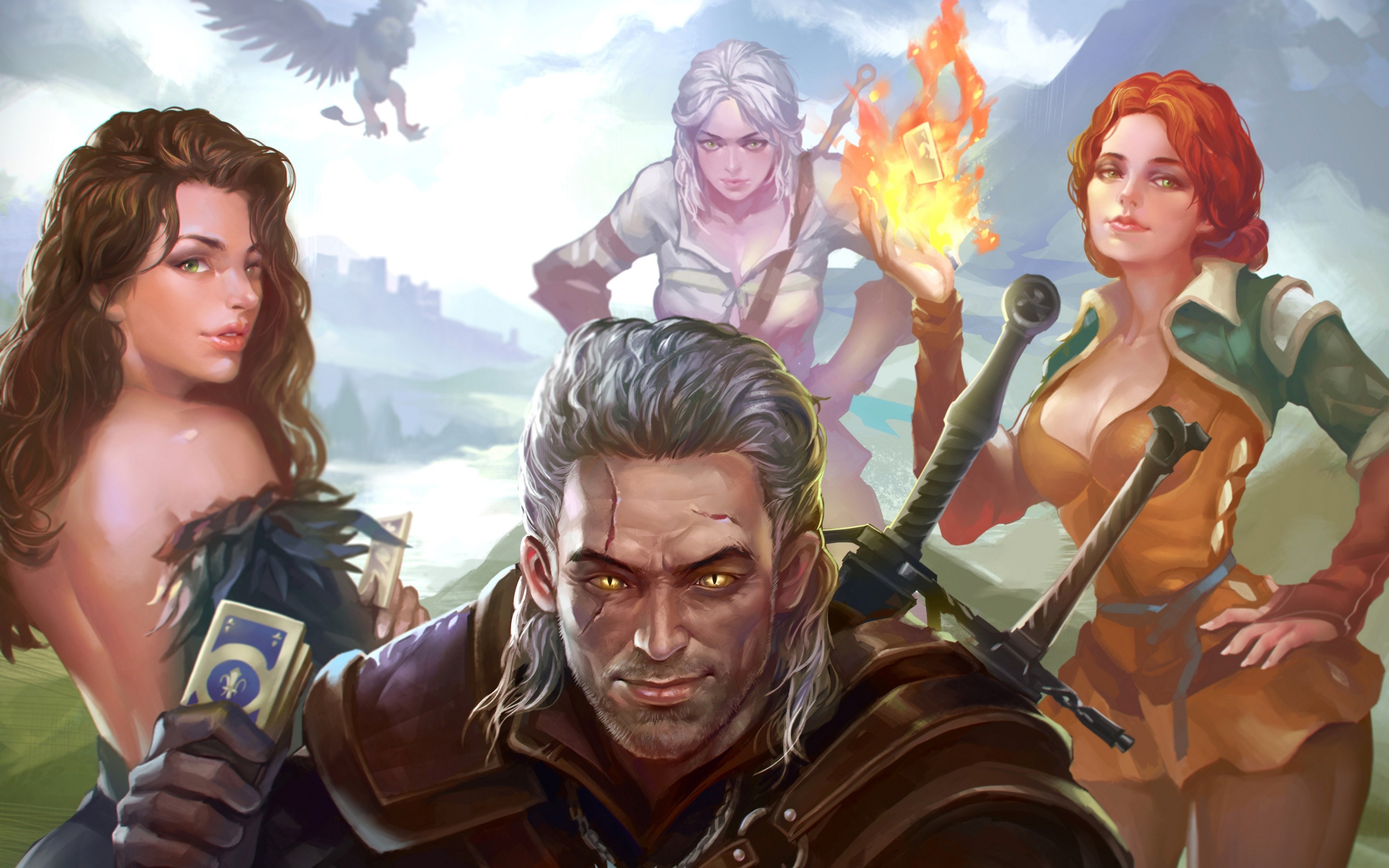 3400x2125 artwork, The Witcher 3: Wild Hunt, Video Games, Ciri, Triss Merigold,  Derpy, The Witcher, Yennefer Of Vengerberg Wallpapers HD / Desktop and  Mobile ...