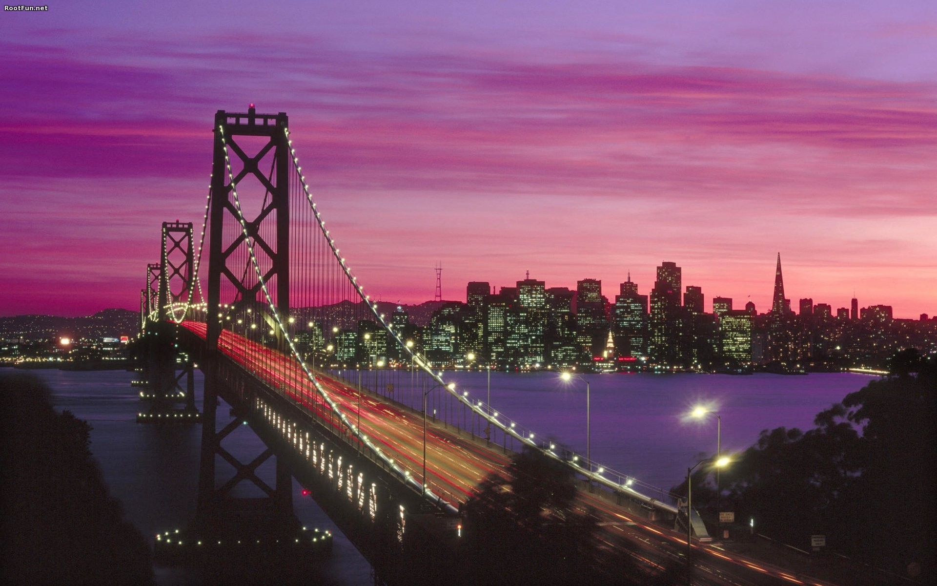 1920x1200 Golden Gate Bridge Sunset Wallpaper