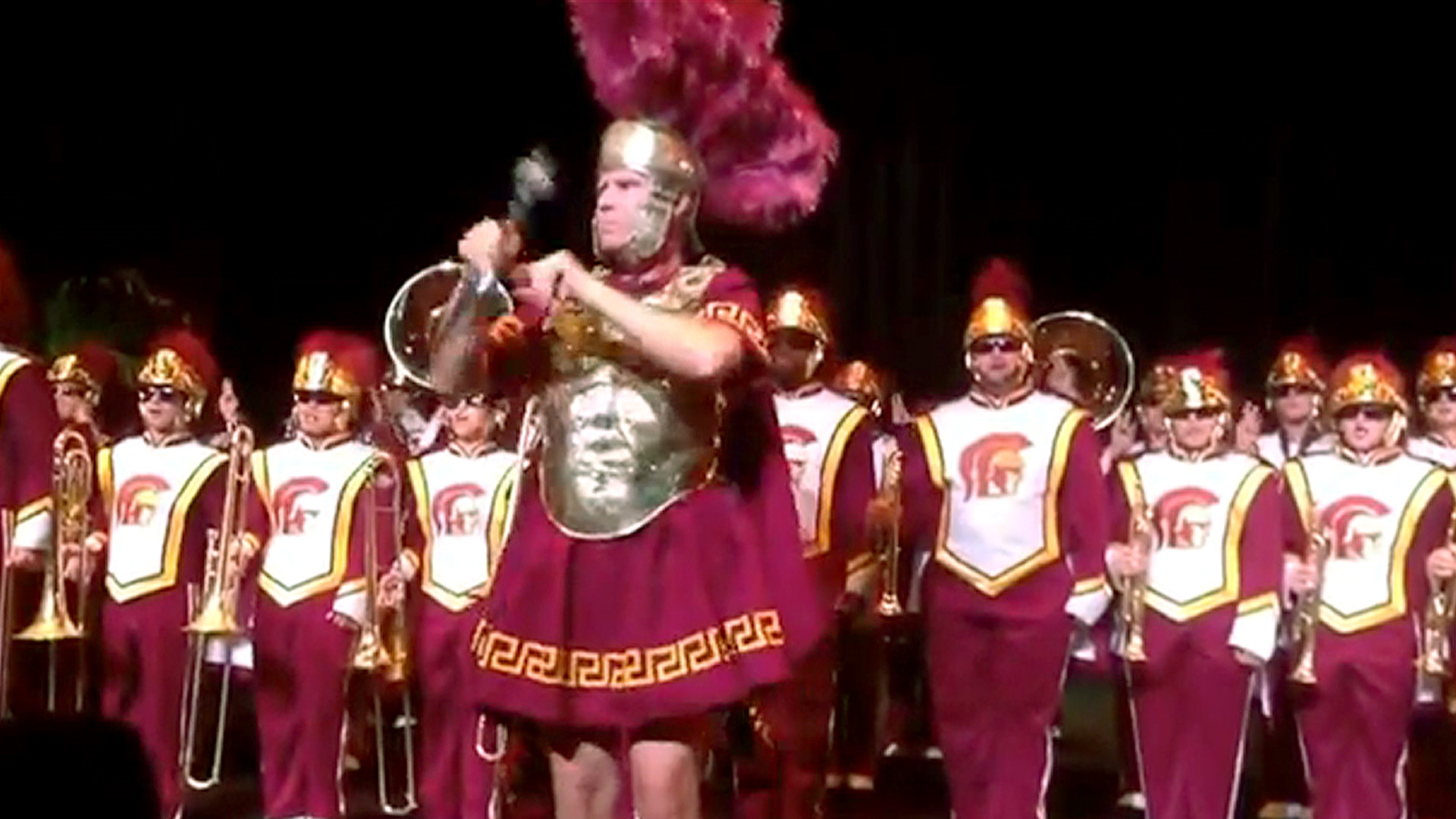 1920x1080 Will Ferrell leads USC marching band while dressed as Tommy Trojan -  TODAY.com
