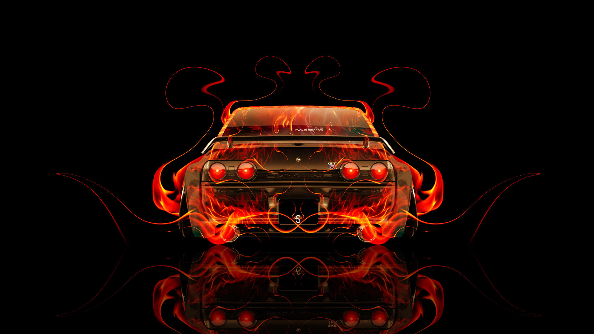 1920x1080 ... Nissan Skyline GTR R32 JDM Tuning Back Fire Car 2014