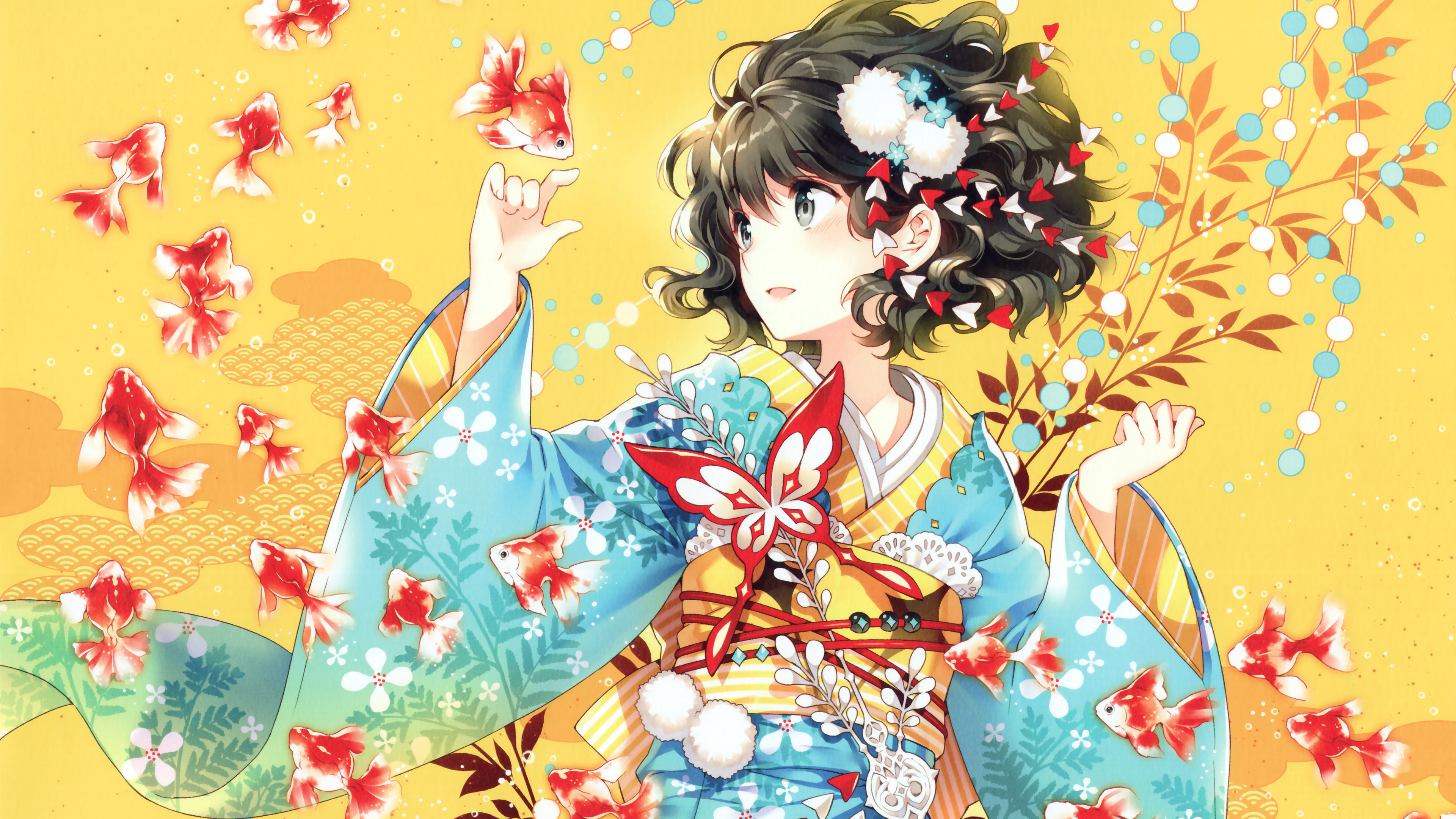 3840x2160 Kimono Anime Girl 4K