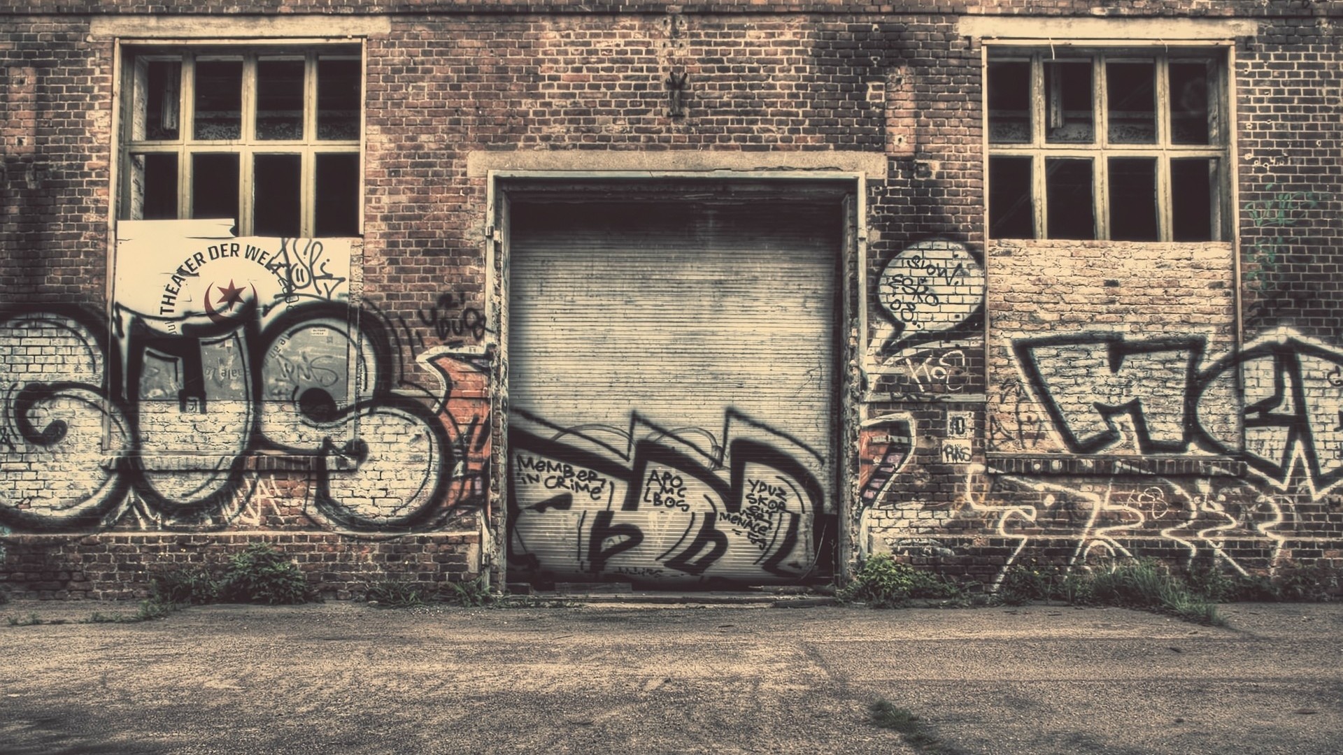1920x1080 Preview wallpaper wall, city, graffiti, street, old 