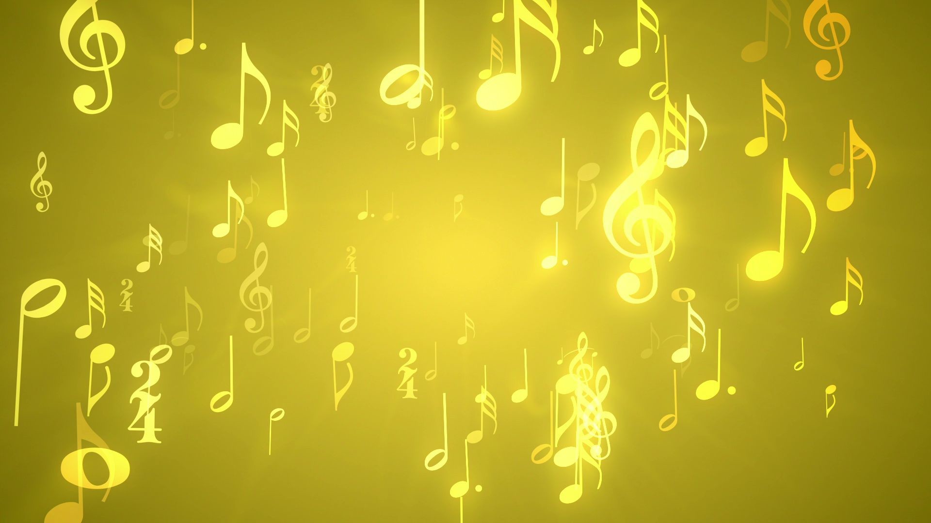 1920x1080 'Musical Notes Gold' - Music Themed Motion Background Loop_Sample2