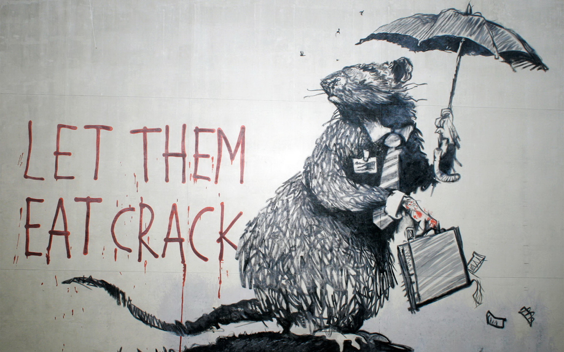 1920x1200 Banksy Rat_Banksy Parachuting Rat_Banksy New York Rat