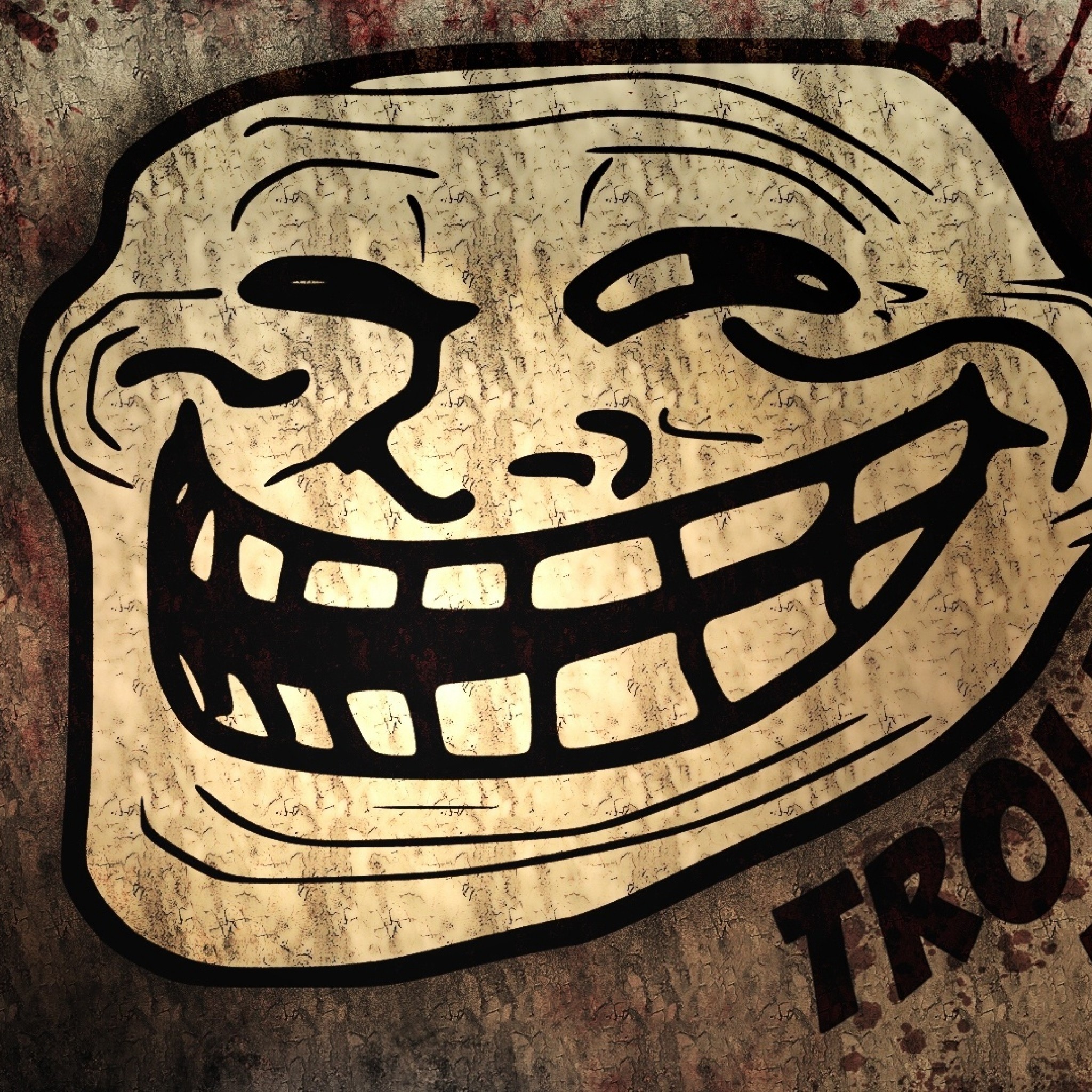 2048x2048  Wallpaper trollface, troll, face, comic, humour, smile, teeth