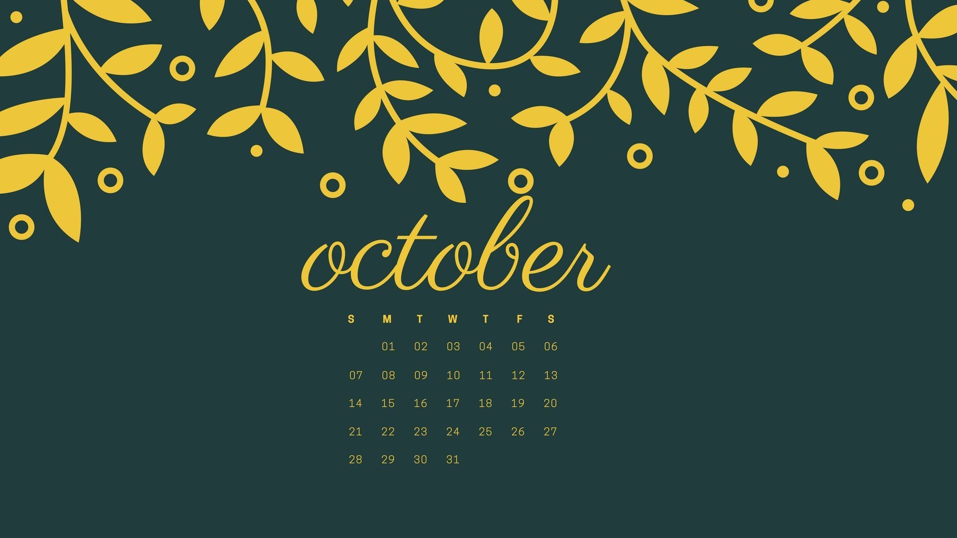1920x1080 Free October 2018 Calendar HD Desktop Wallpapers | Calendar 2018 .