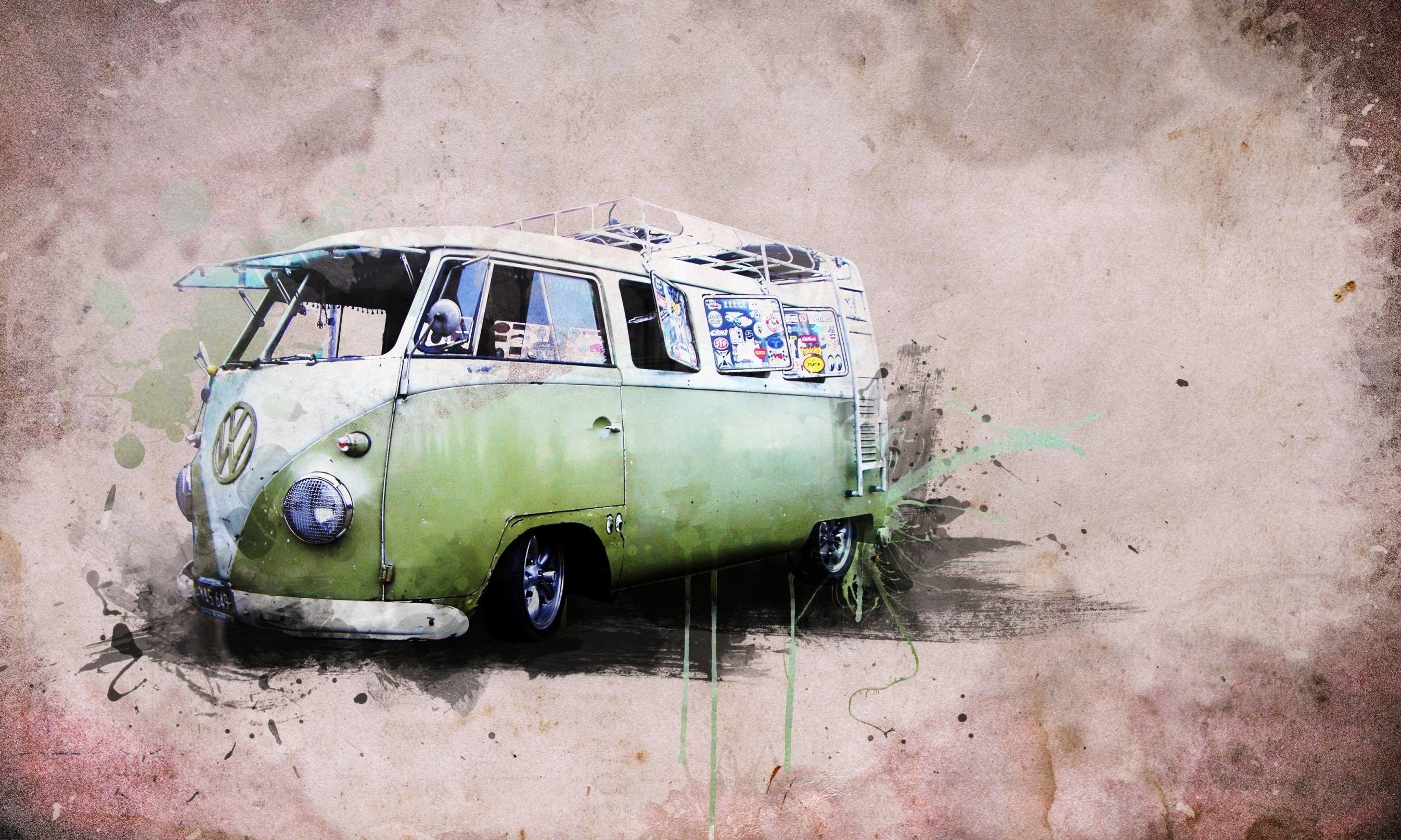 2693x1616 Download wallpaper style, creative, hippie - van free desktop .