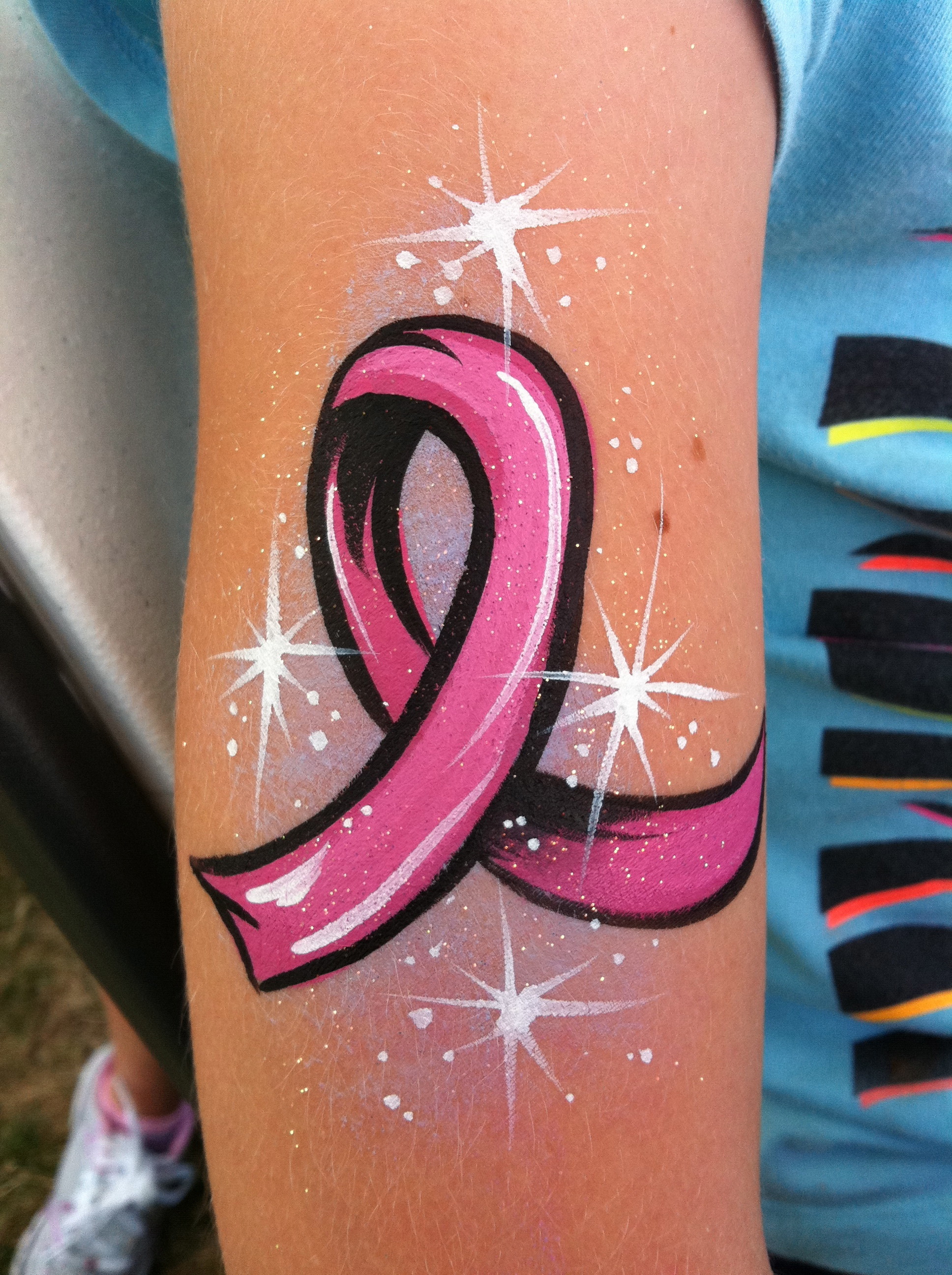 1936x2592 Breast cancer awareness ribbon body art design...perfect for October