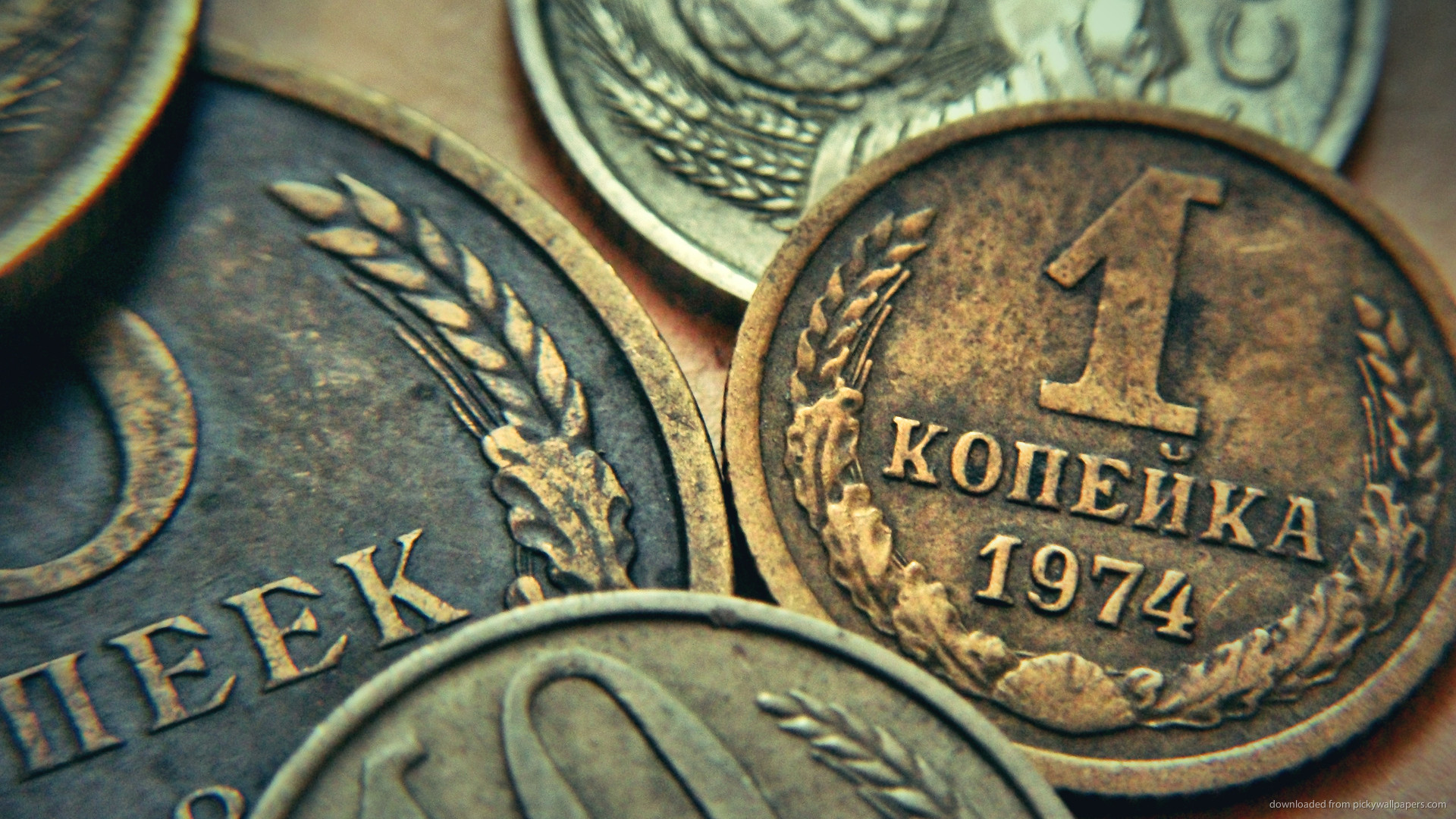 1920x1080 HD Old USSR Coins wallpaper