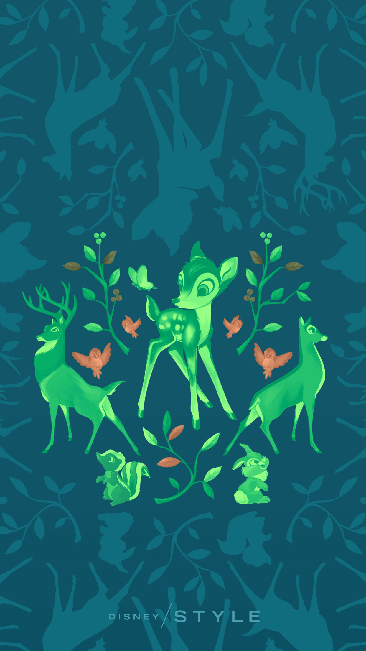 1242x2208 style_animalwallpaper_bambi. Would you like to see other Disney phone  backgrounds?