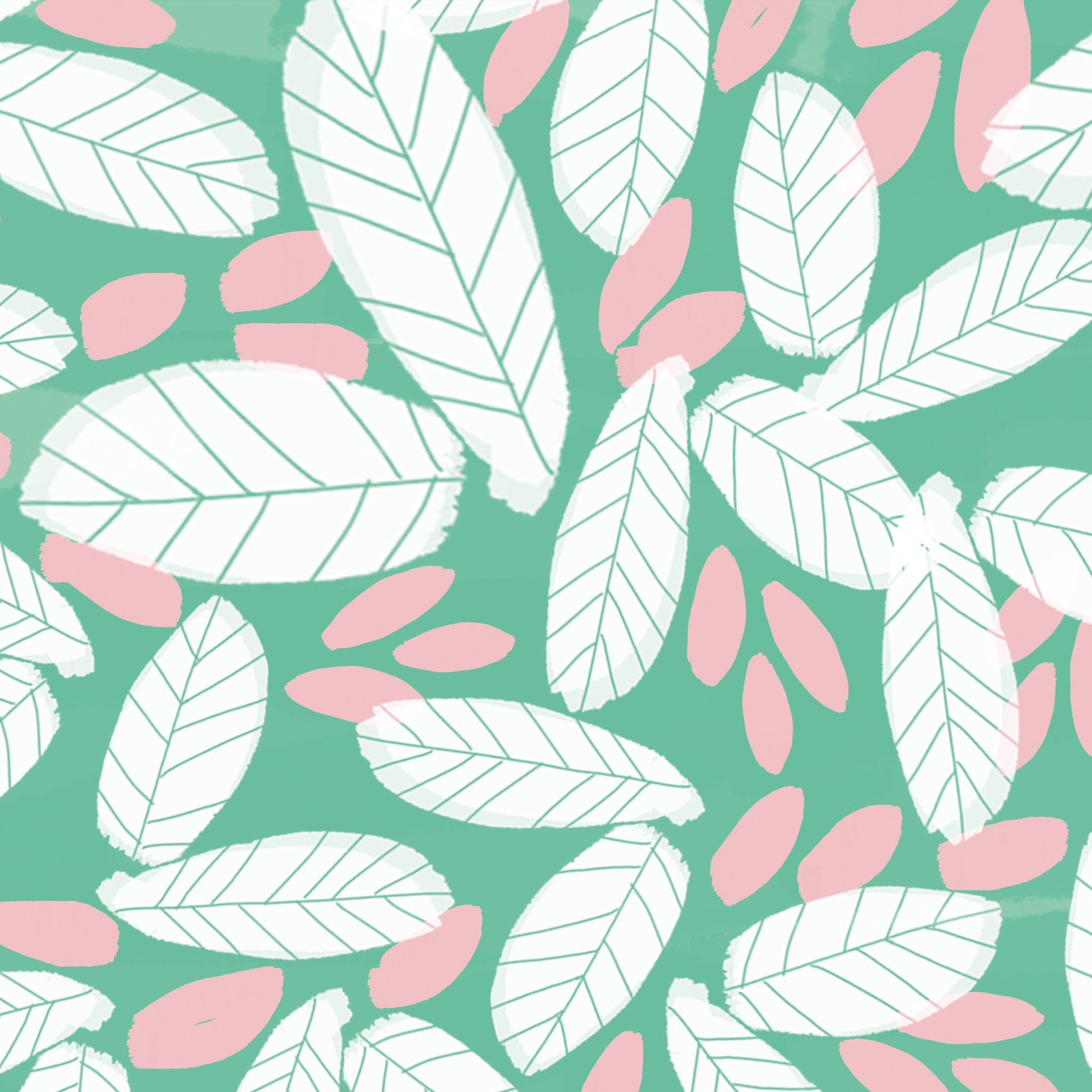 2048x2048 Download your free illustrated leaf wallpaper for iPads