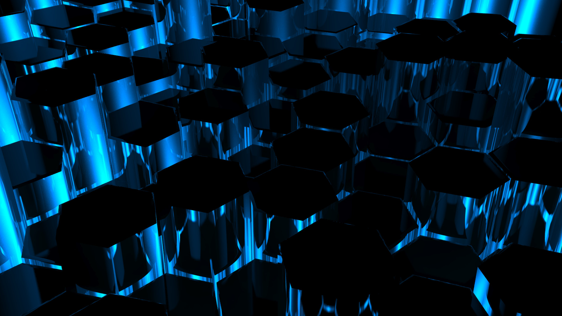 1920x1080 ... 3D Hexagon Blue Glow by Dudderz
