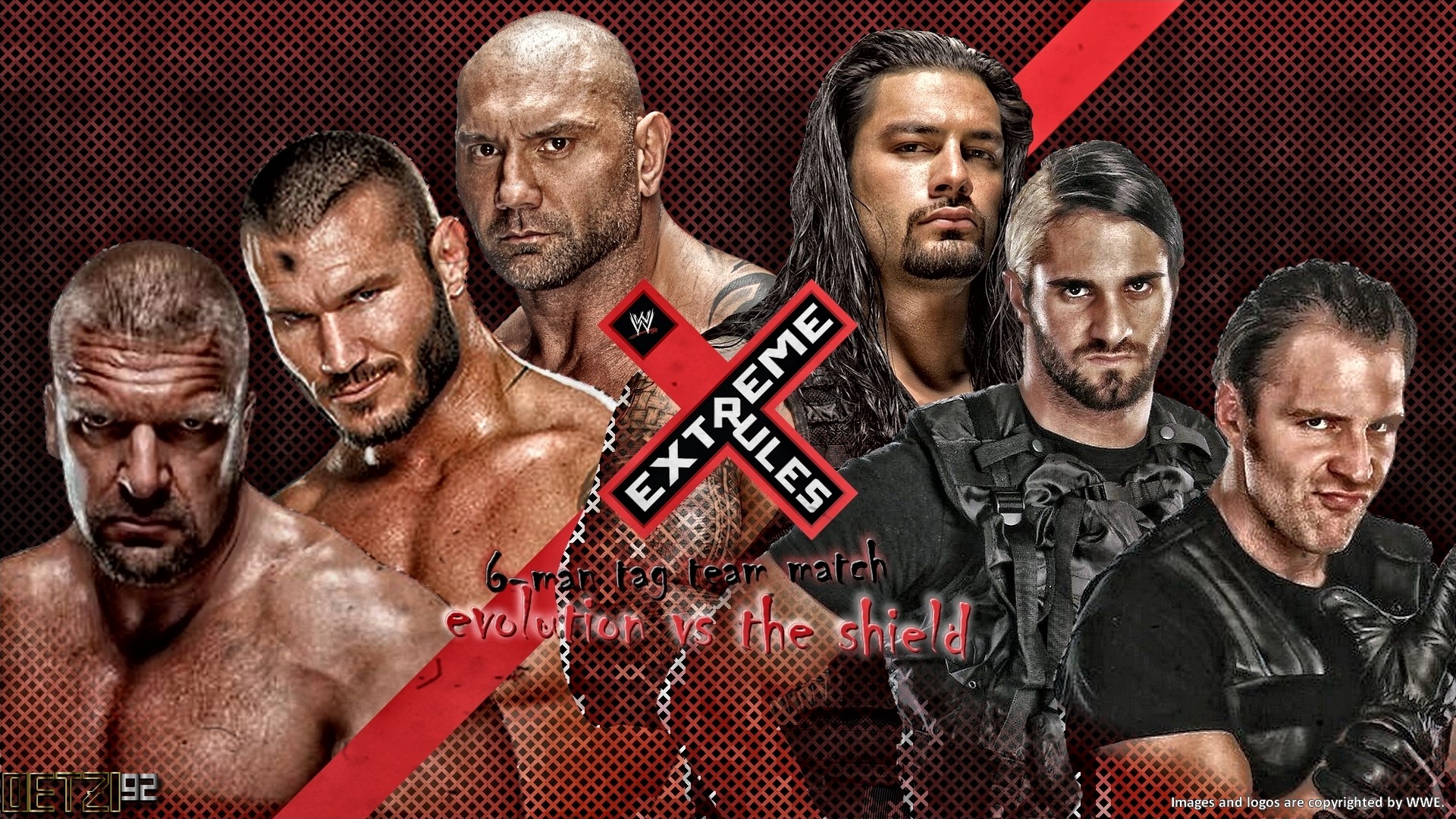 1920x1080 ... Extreme Rules 2014 - Evolution vs The Shield by Oetzi92