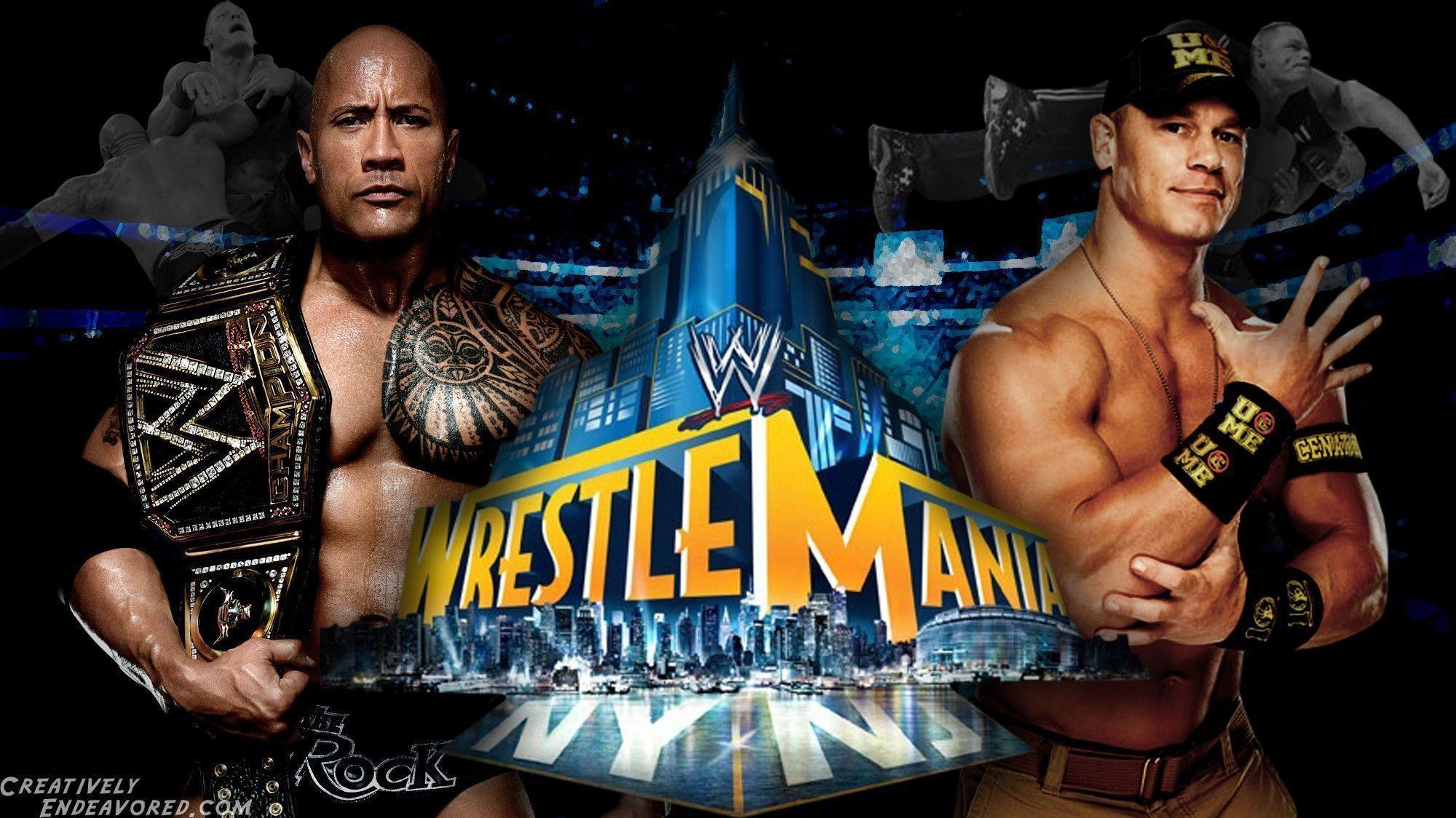 2000x1124 WrestleMania Wallpaper Wednesday: The Rock vs John Cena for the .