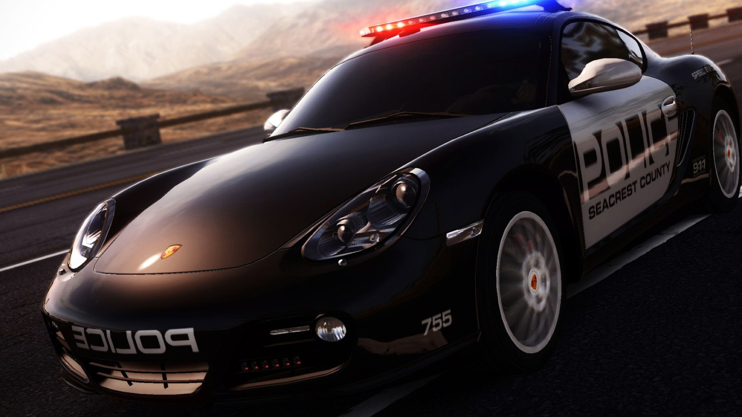 2560x1440 3D Police Car Desktop Backgrounds Wallpaper