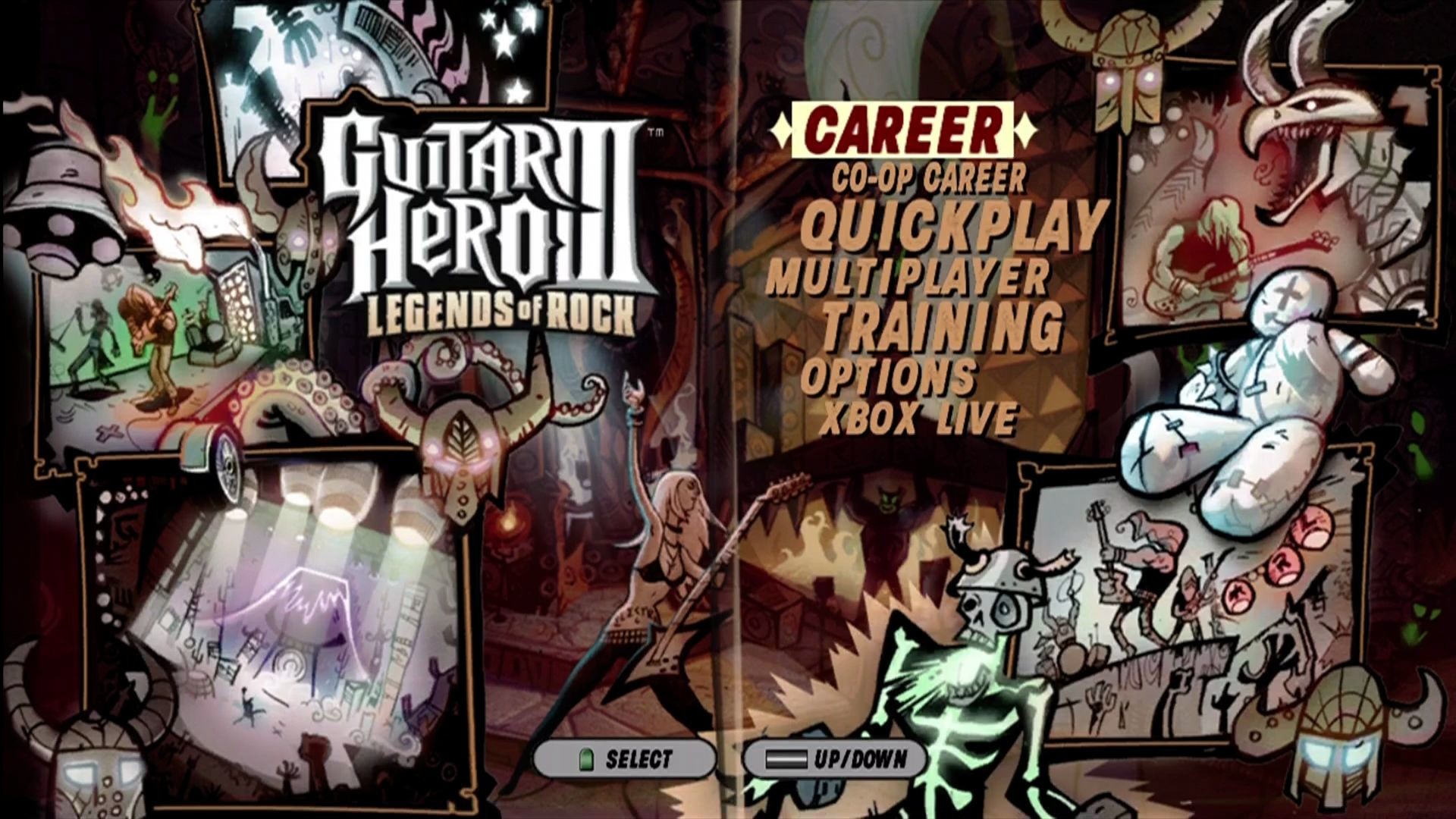 1920x1080 Guitar Hero III: Legends of Rock Xbox 360 Main menu
