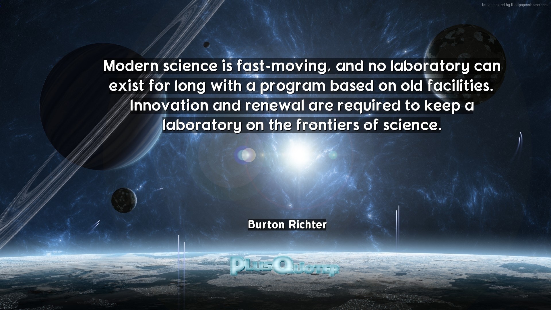 1920x1080 Download Wallpaper with inspirational Quotes- "Modern science is  fast-moving, and no