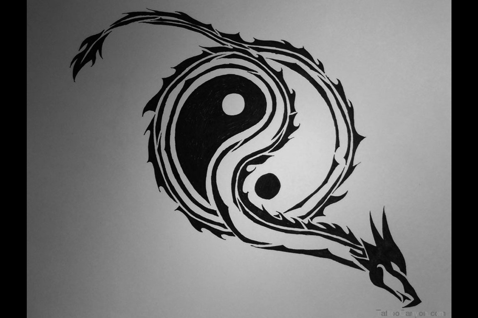 2000x1333 ... Yin Yang Heart Tattoo 10 11215 Free Designs Tribal Dragon Wallpaper  Design .jpg ...