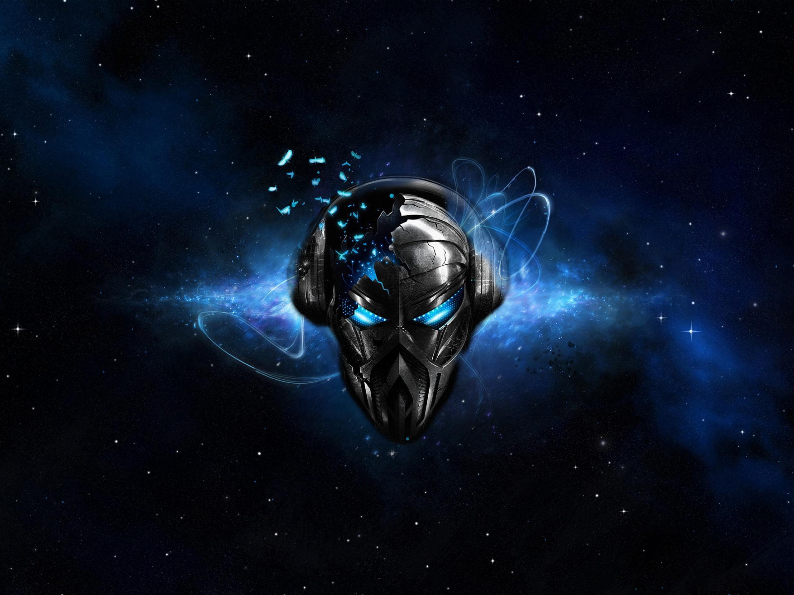 2560x1920 Headphones Abstract Outer Space Music Blue Eyes Dj Wallpaper At 3d  Wallpapers