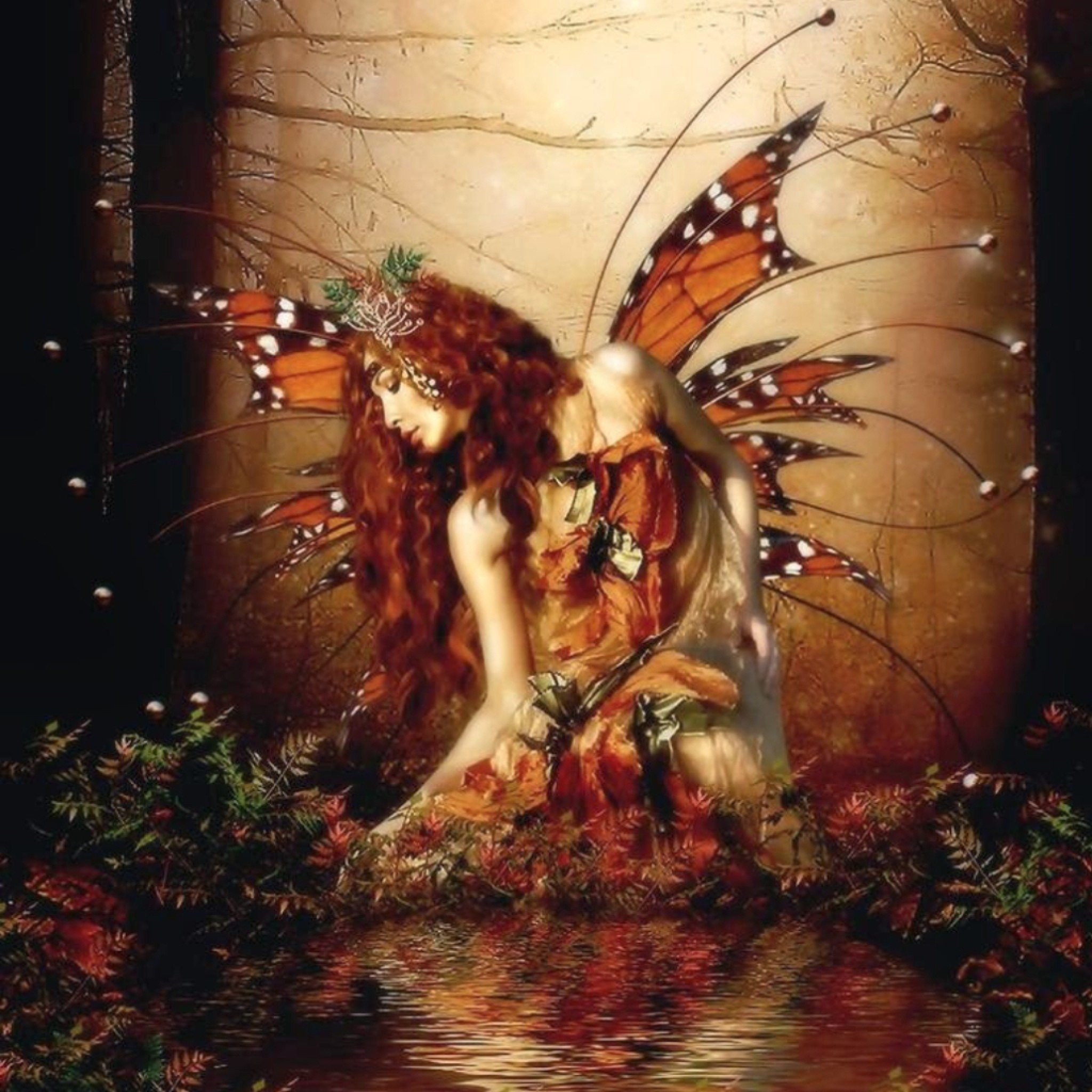 2048x2048 Faerie-Butterfly-Artwork-ipad-air-wallpaper-ilikewallpaper_com