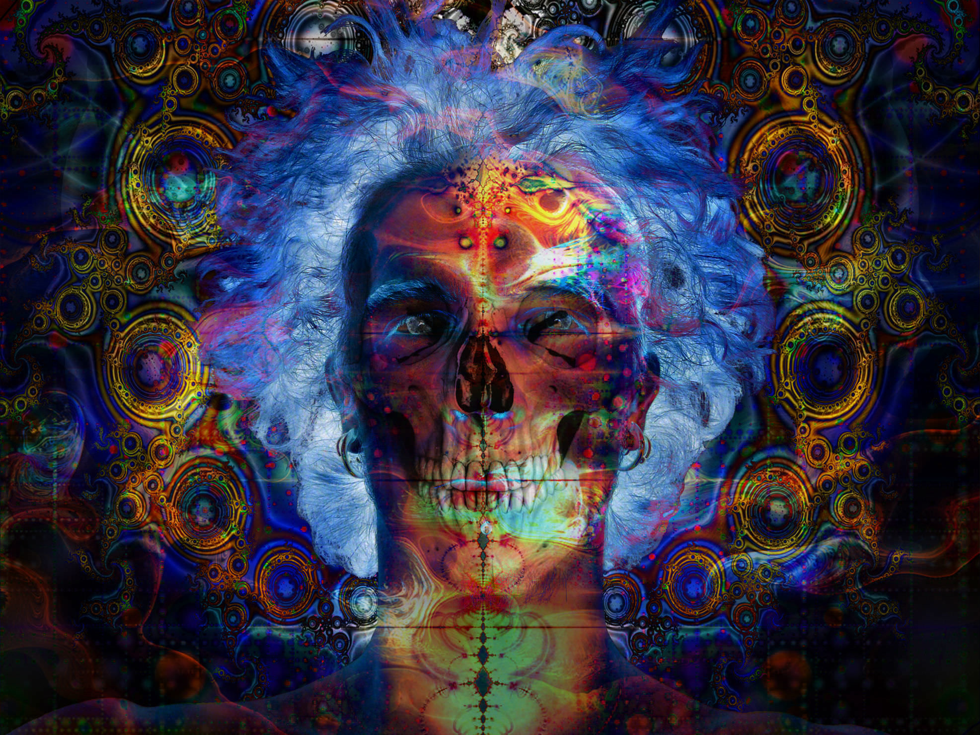 1973x1480 Psychedelic Skull Background