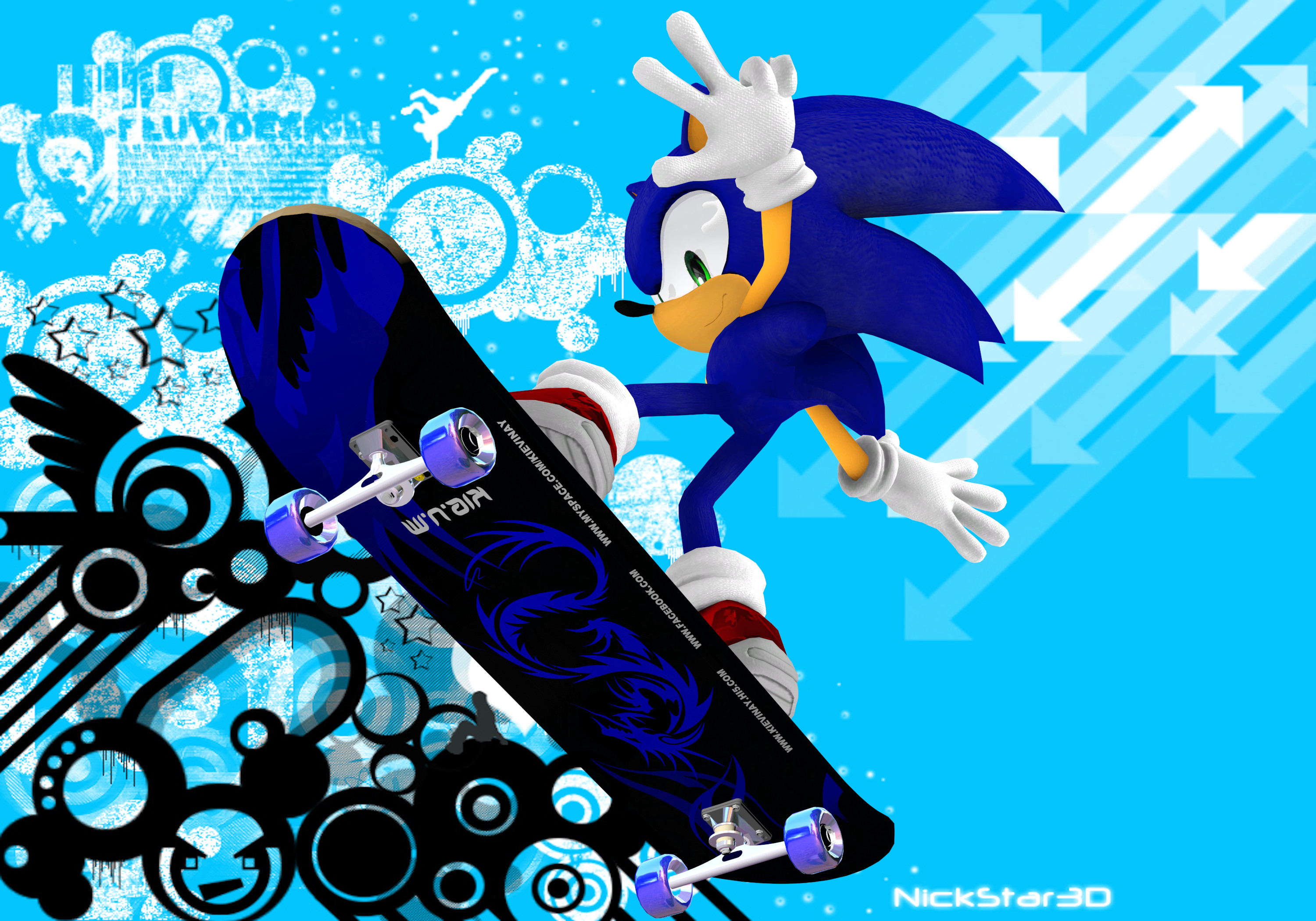 3000x2099 stay cool with Sonic and Shadow images modern skating HD wallpape...