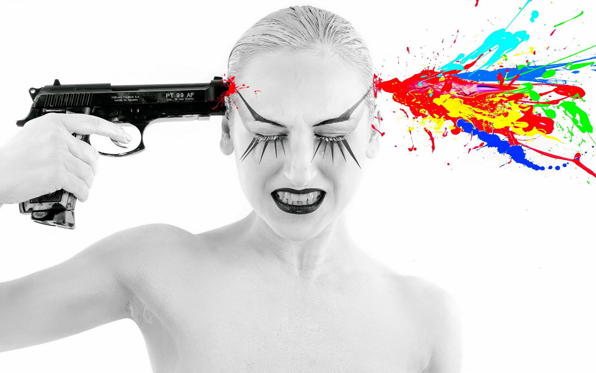 1920x1200 Girls And Guns Girl Gun Psychedelic Weapon Gun Mood Suicide Wallpaper At  Dark Wallpapers