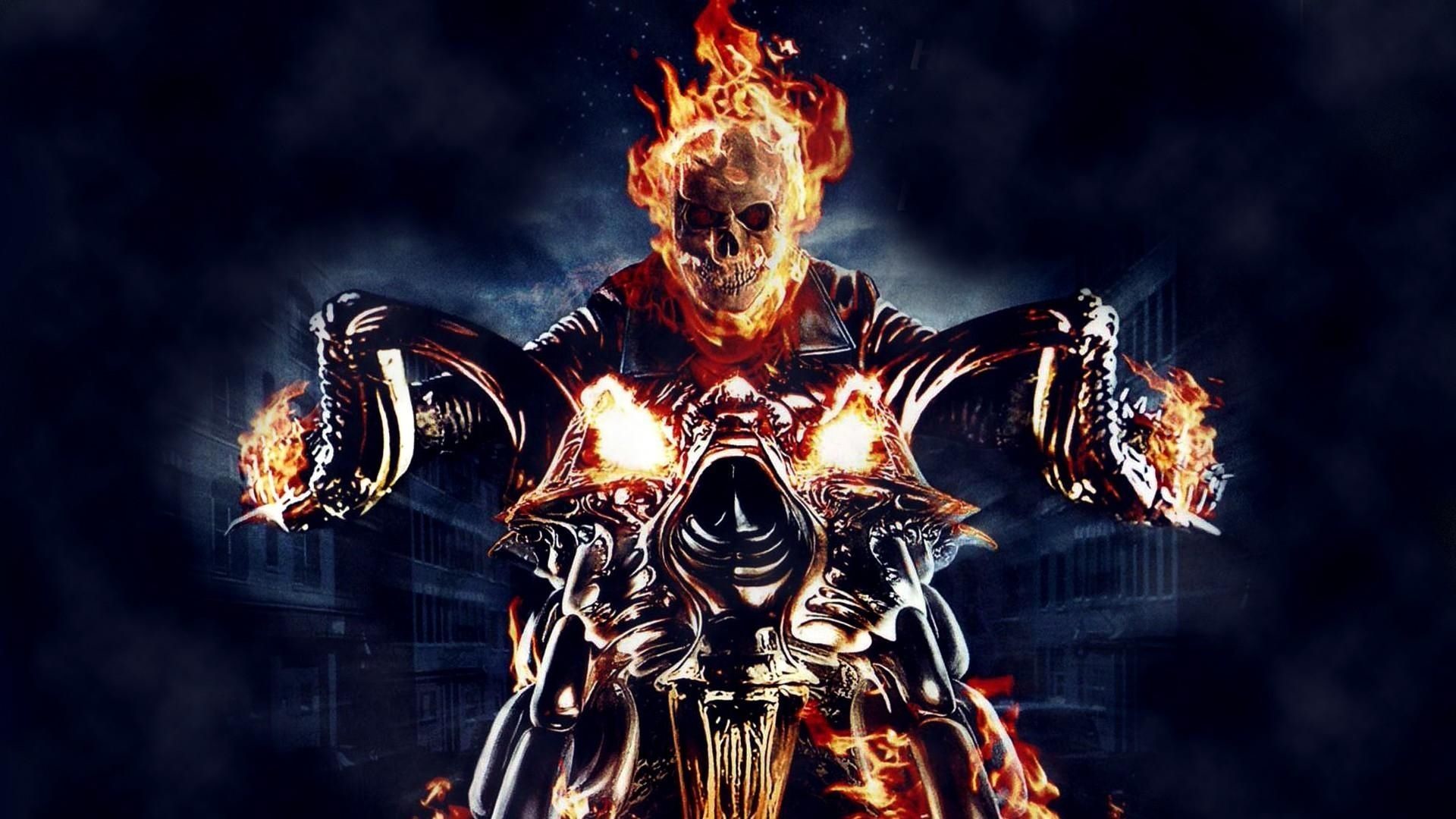 1920x1080 Download Wallpaper  Ghost rider, Motorcycle, Fire, Skull .