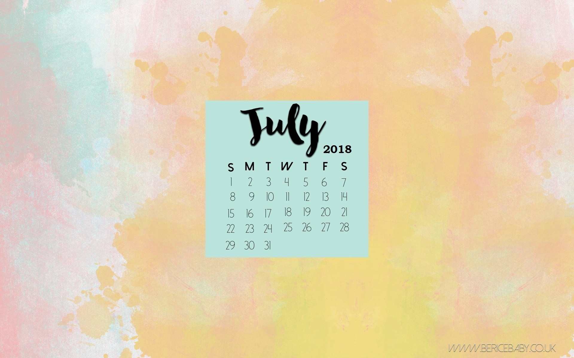 1920x1200 July 2018 Calendar Wallpapers Calendar 2018